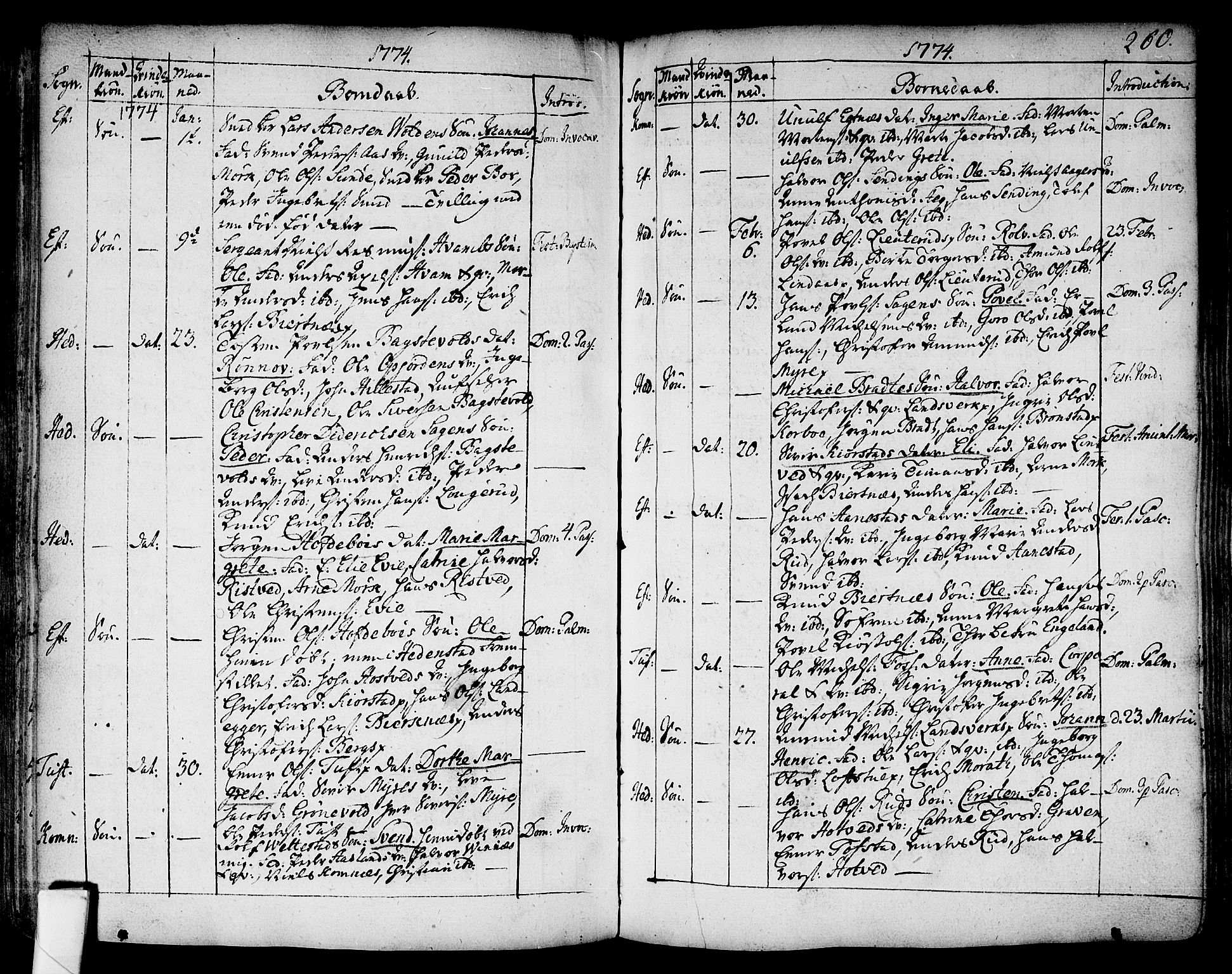 Sandsvær kirkebøker, AV/SAKO-A-244/F/Fa/L0002a: Parish register (official) no. I 2, 1725-1809, p. 260