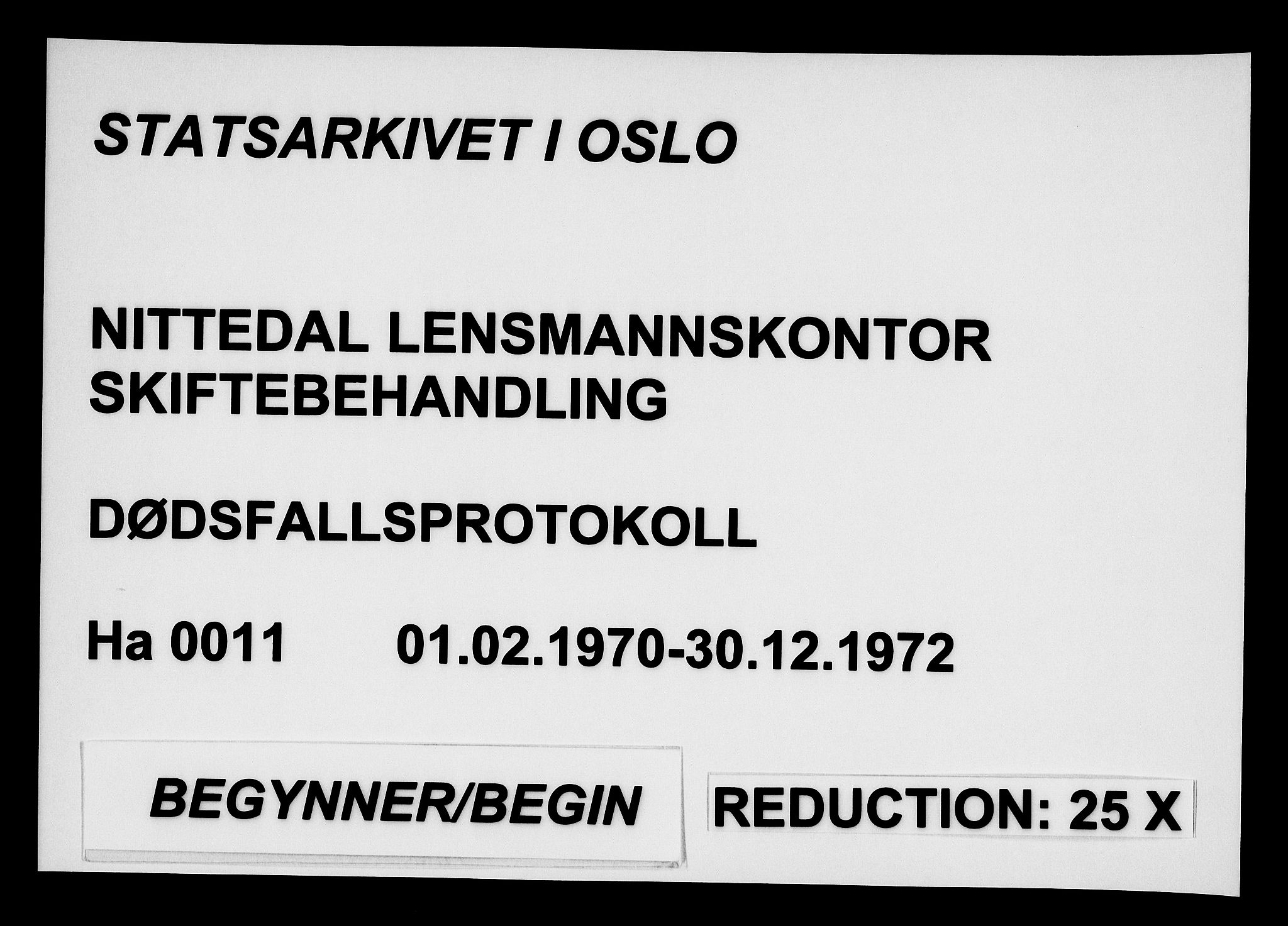 Nittedal lensmannskontor, SAO/A-10454/H/Ha/L0011: Dødsfallsprotokoll, 1970-1972