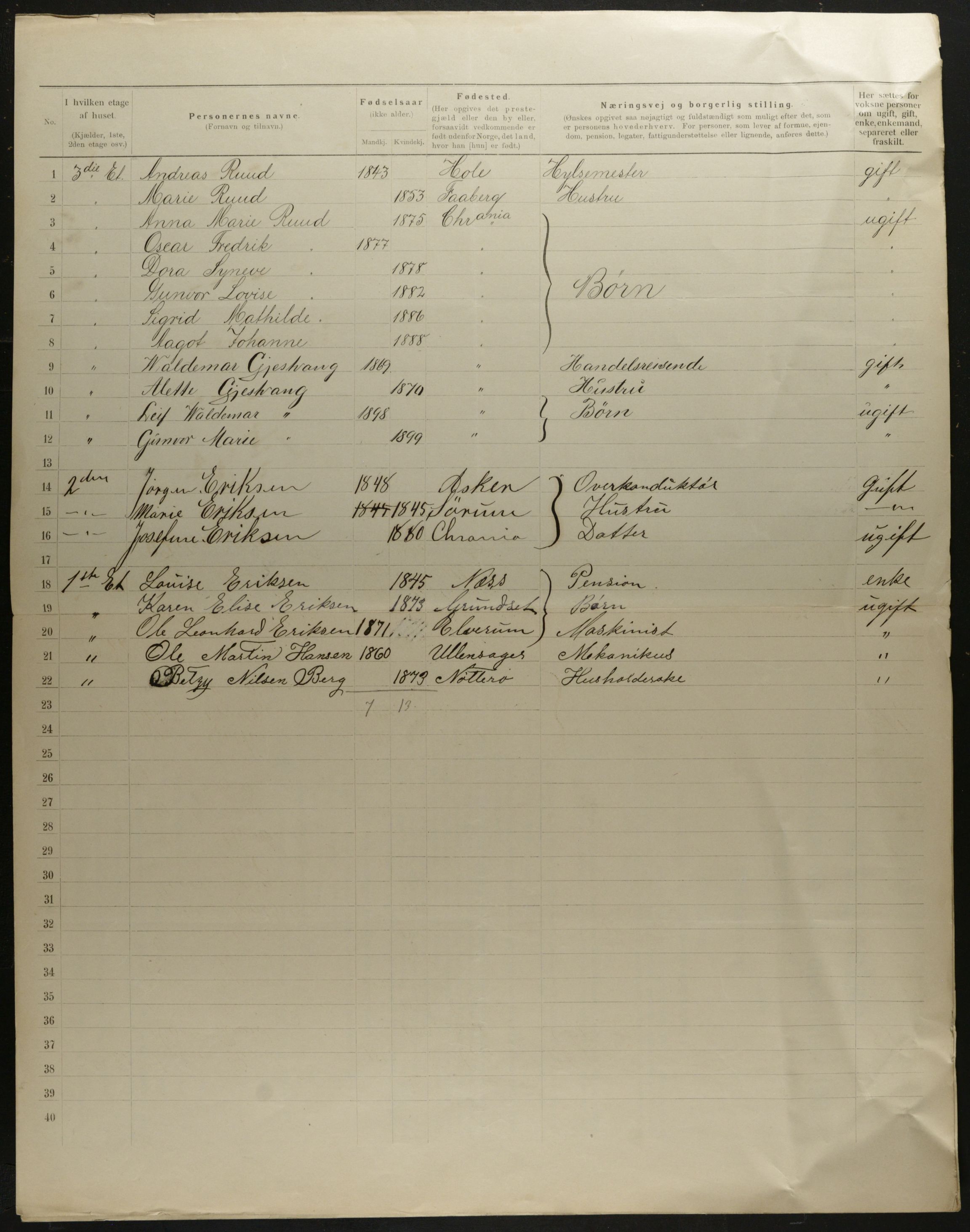 OBA, Municipal Census 1901 for Kristiania, 1901, p. 8073