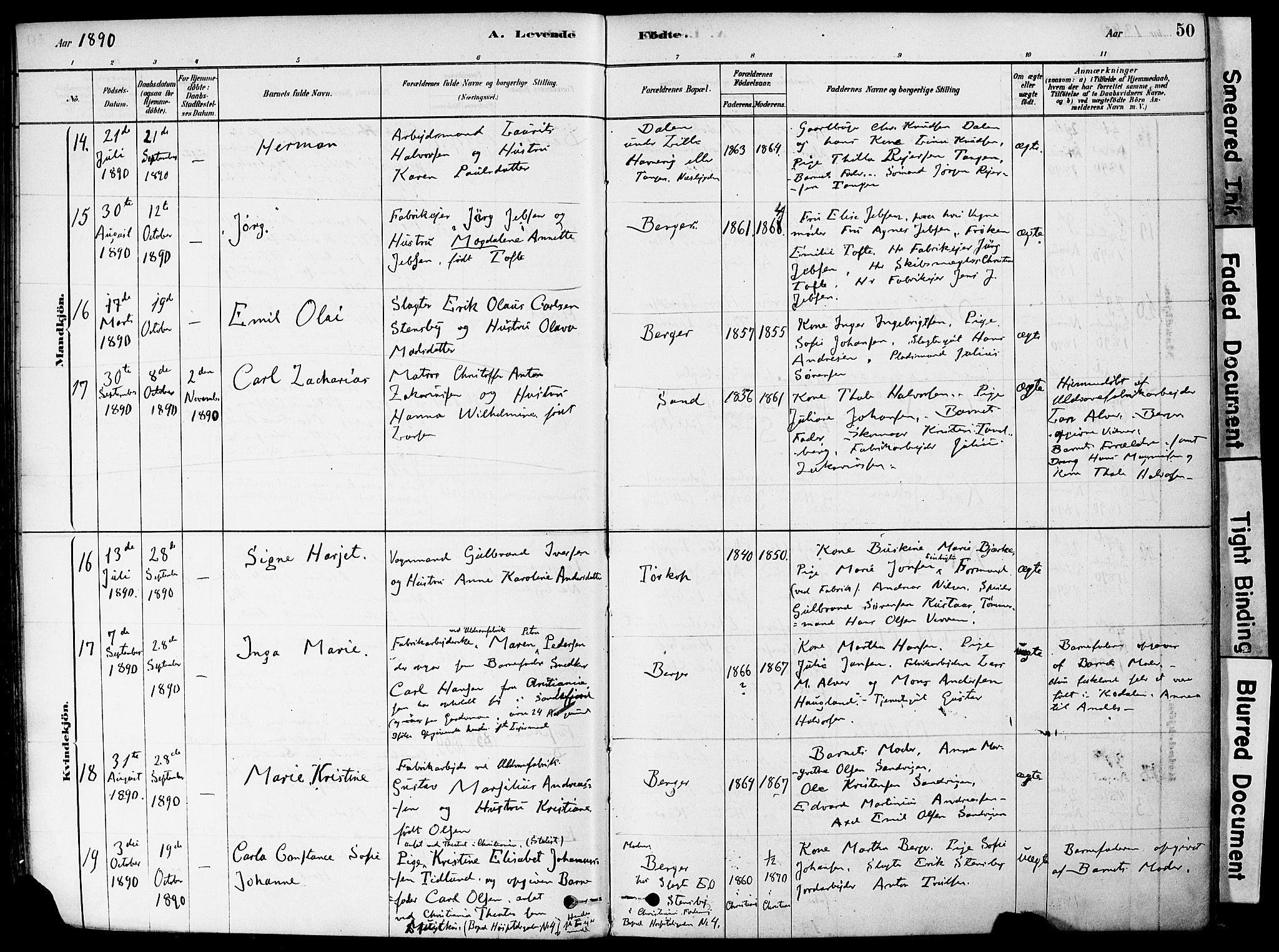 Strømm kirkebøker, AV/SAKO-A-322/F/Fa/L0004: Parish register (official) no. I 4, 1878-1899, p. 50