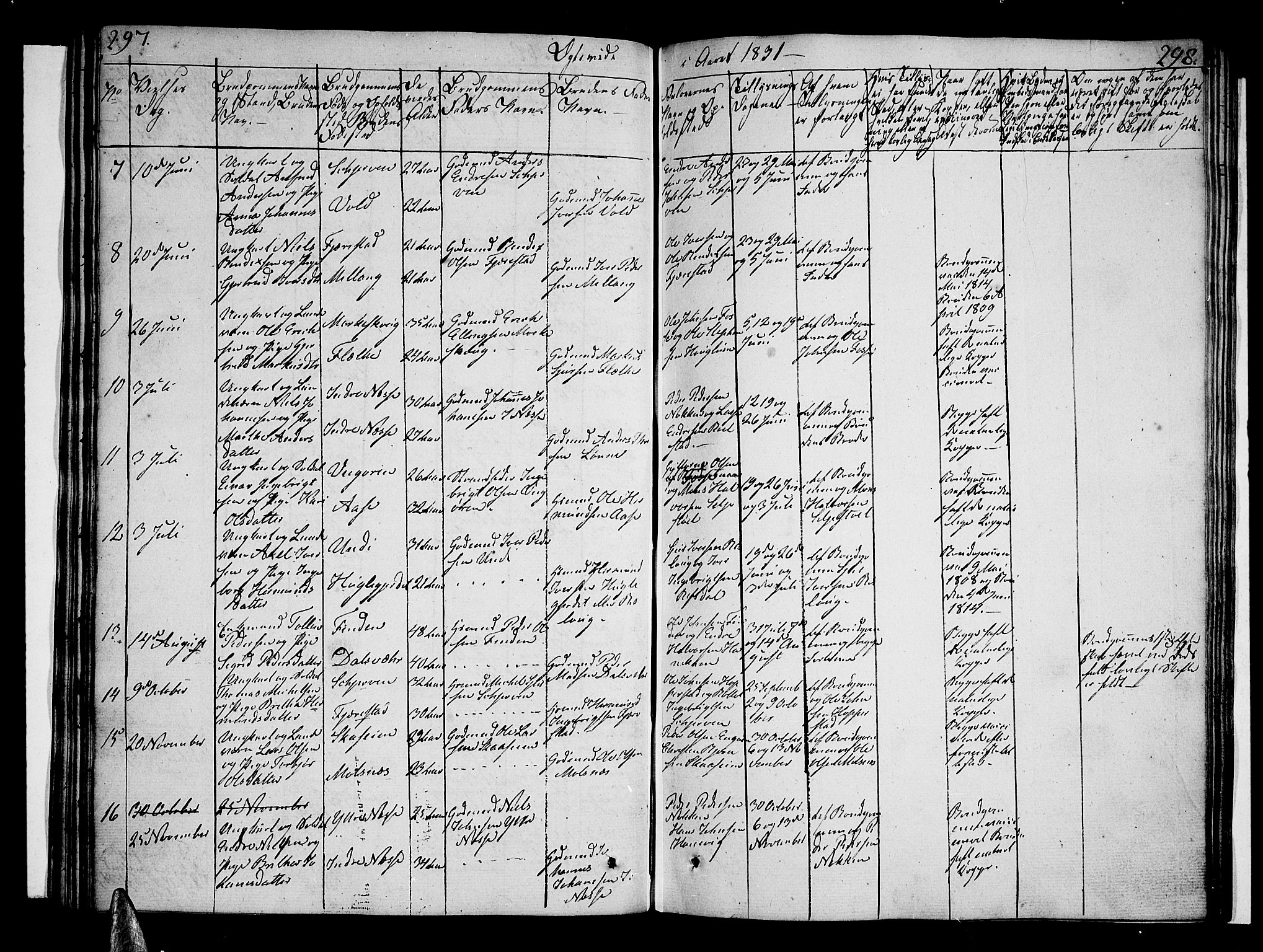 Vik sokneprestembete, AV/SAB-A-81501/H/Haa/Haaa/L0006: Parish register (official) no. A 6, 1821-1831, p. 297-298