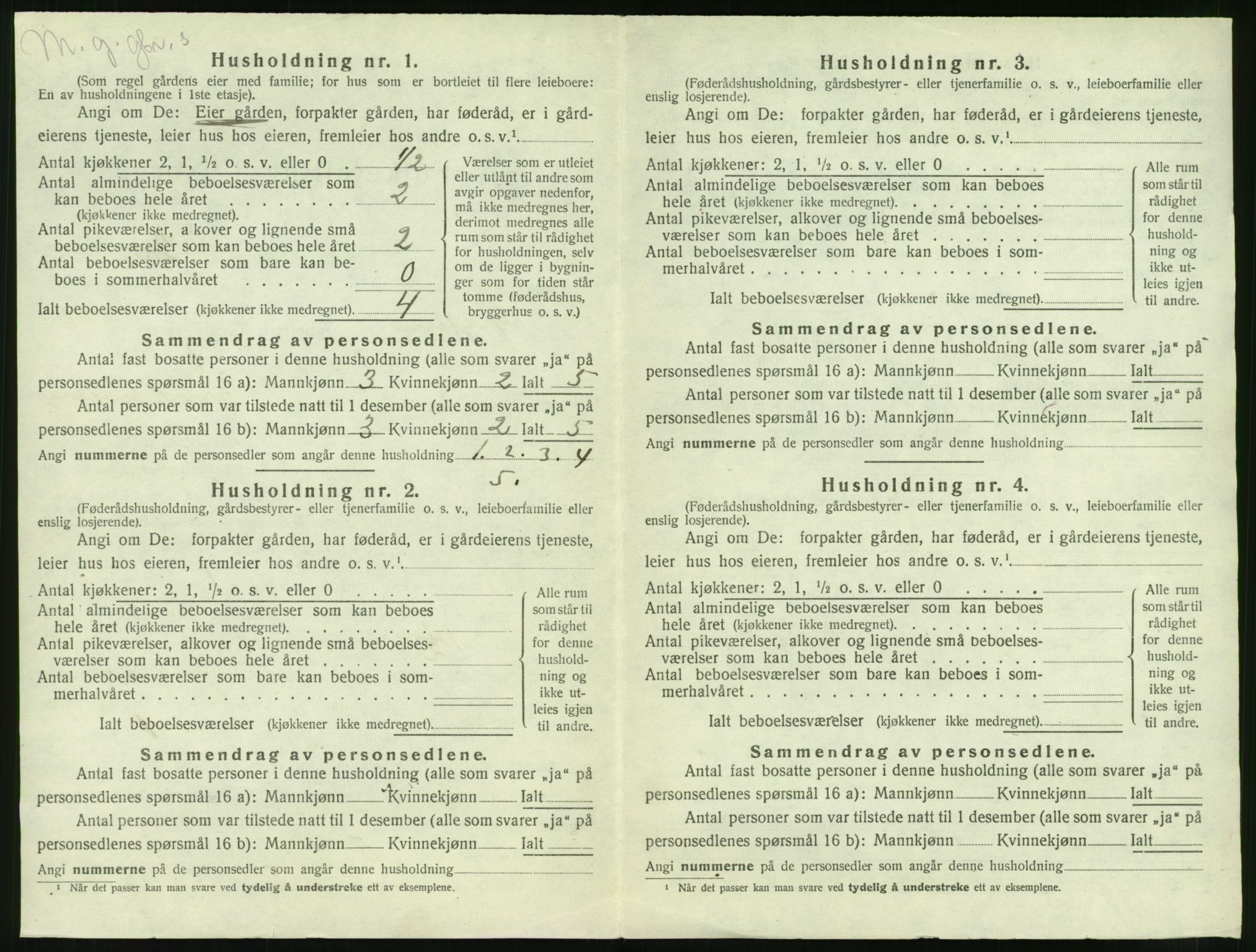 SAT, 1920 census for Grytten, 1920, p. 829