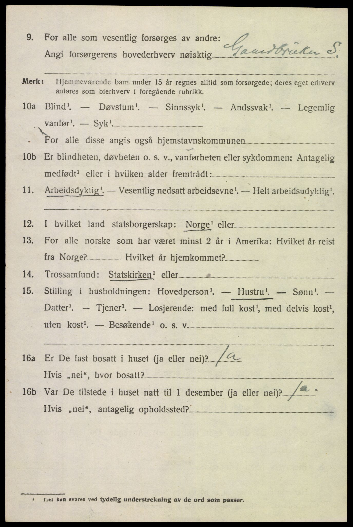 SAK, 1920 census for Gjerstad, 1920, p. 3264