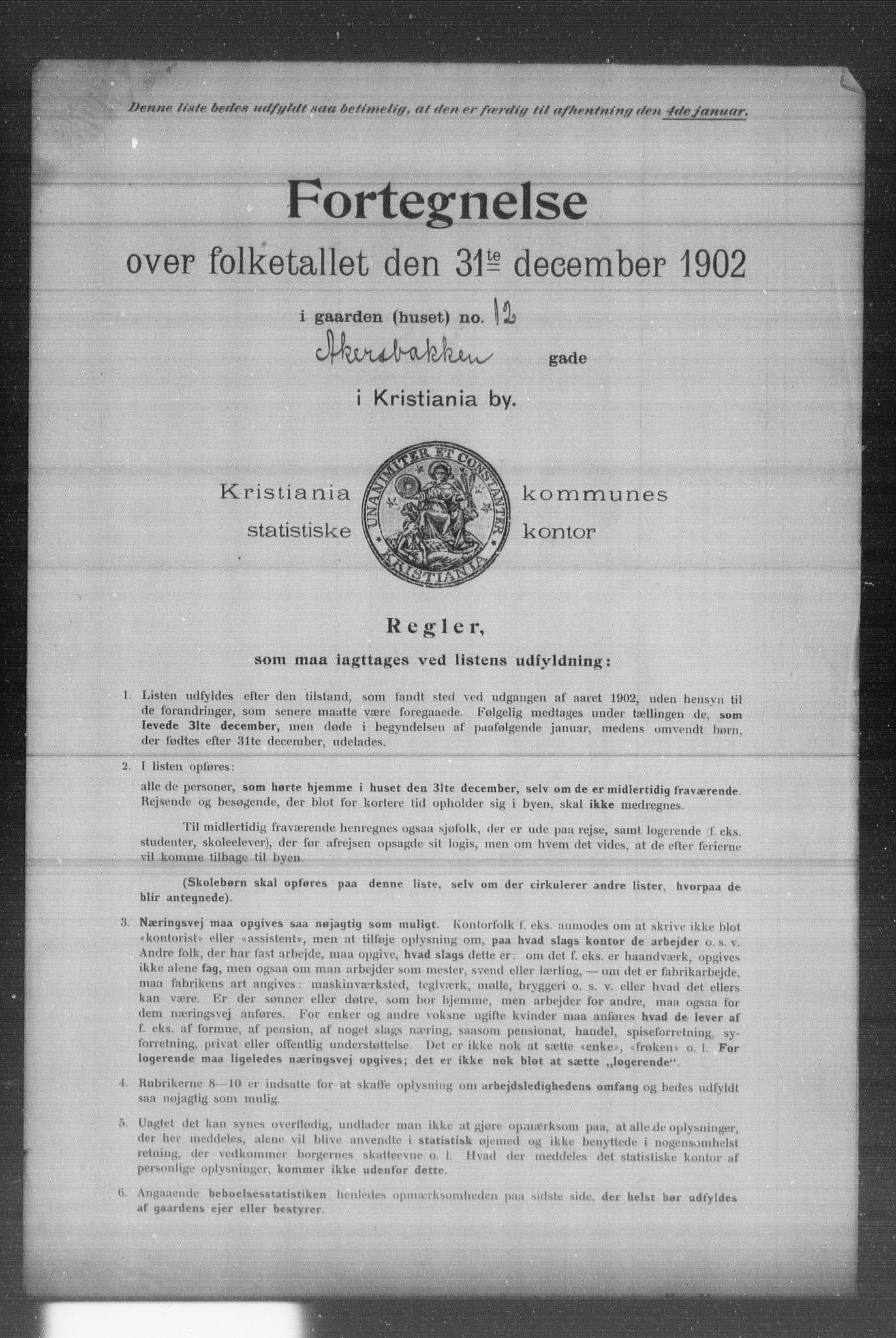 OBA, Municipal Census 1902 for Kristiania, 1902, p. 139