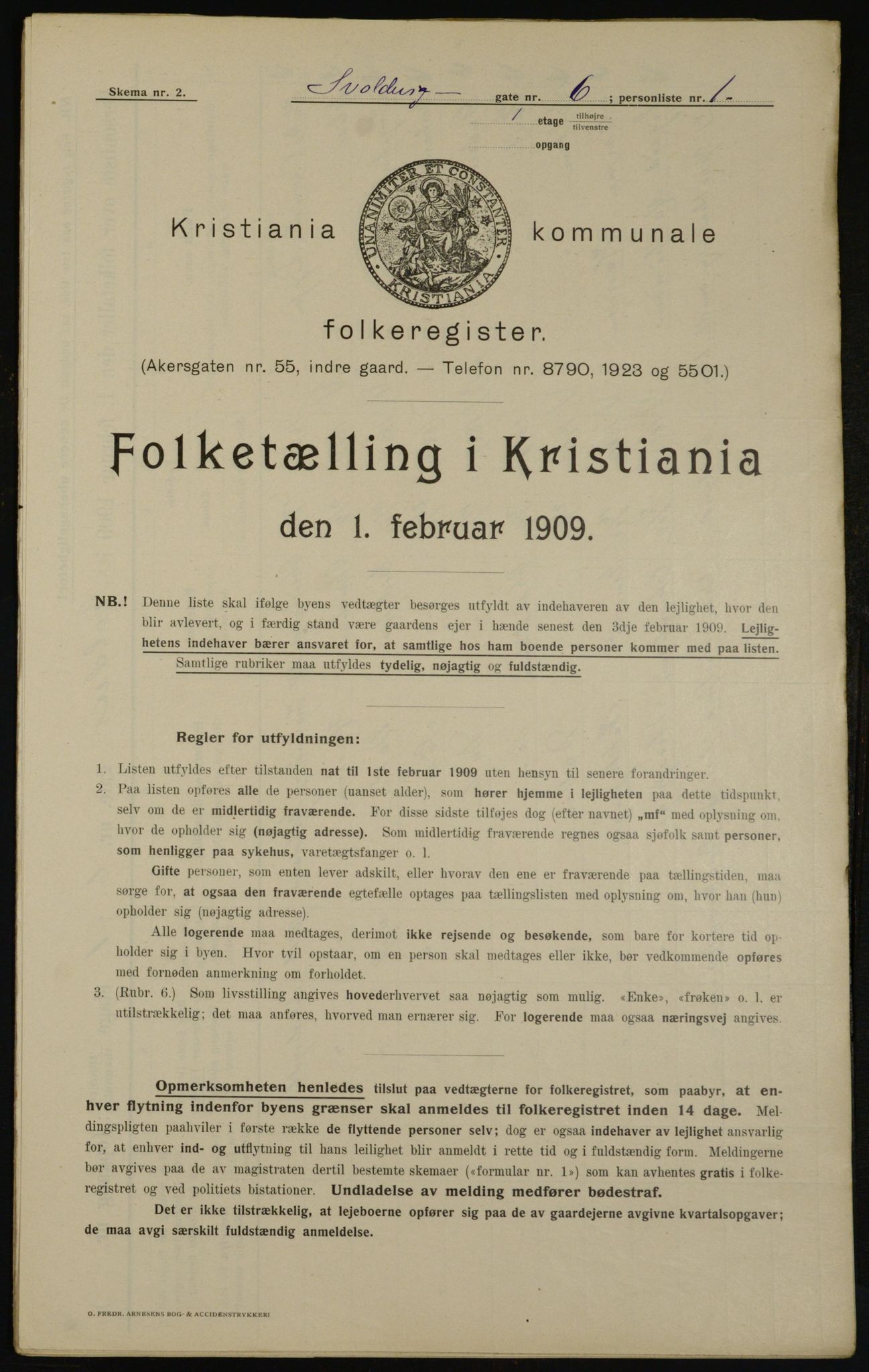 OBA, Municipal Census 1909 for Kristiania, 1909, p. 96083