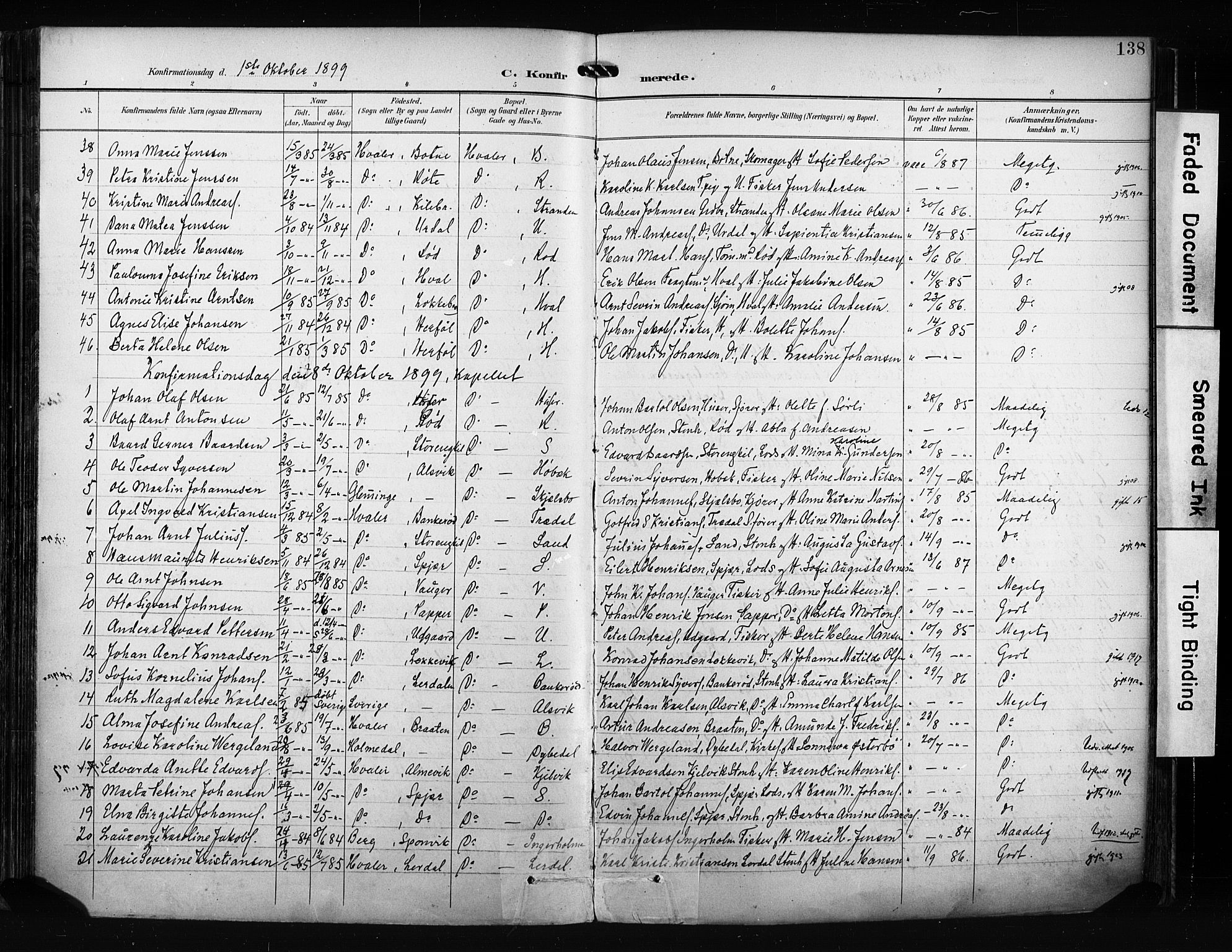 Hvaler prestekontor Kirkebøker, SAO/A-2001/F/Fa/L0009: Parish register (official) no. I 9, 1895-1906, p. 138