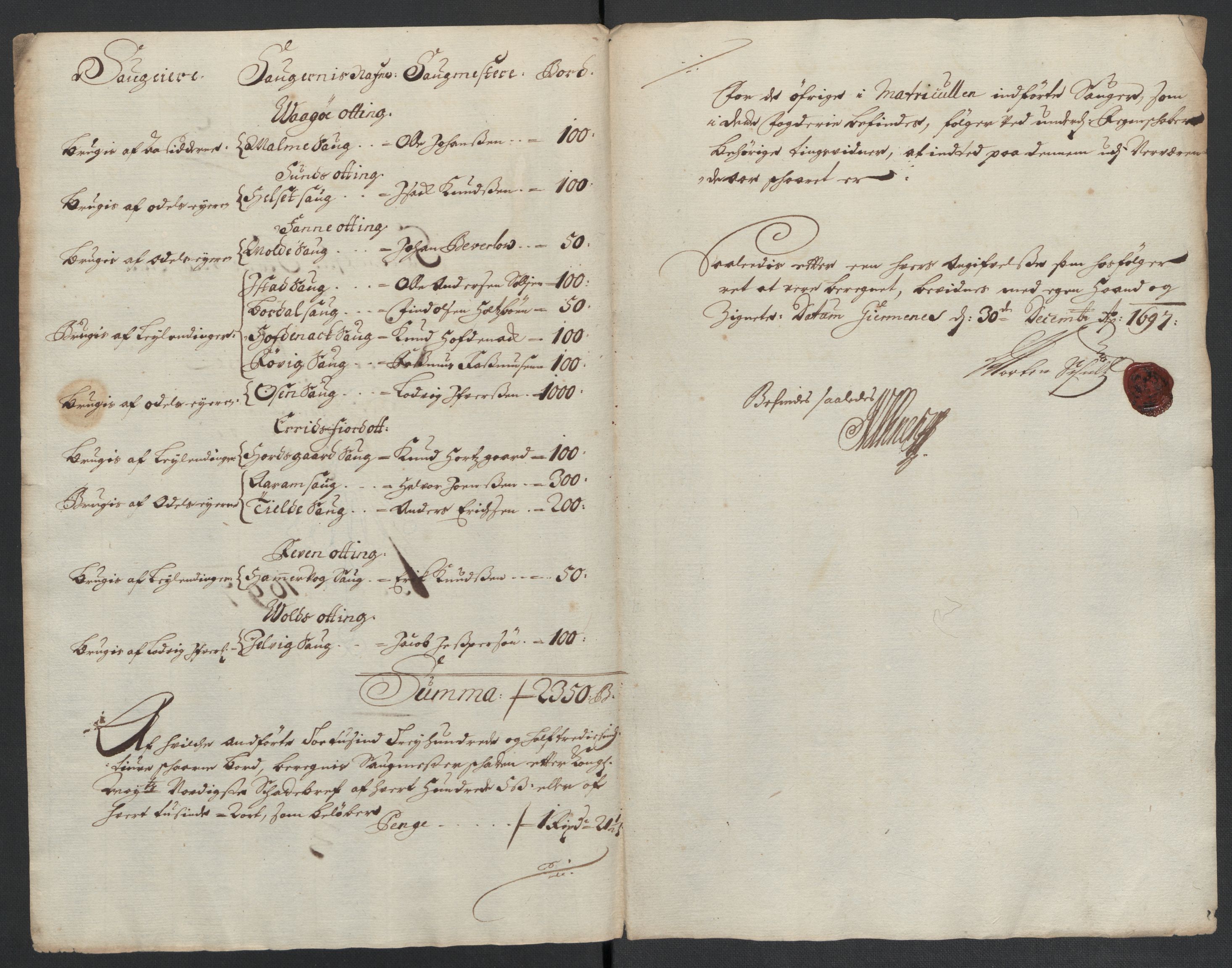 Rentekammeret inntil 1814, Reviderte regnskaper, Fogderegnskap, RA/EA-4092/R55/L3653: Fogderegnskap Romsdal, 1697-1698, p. 88