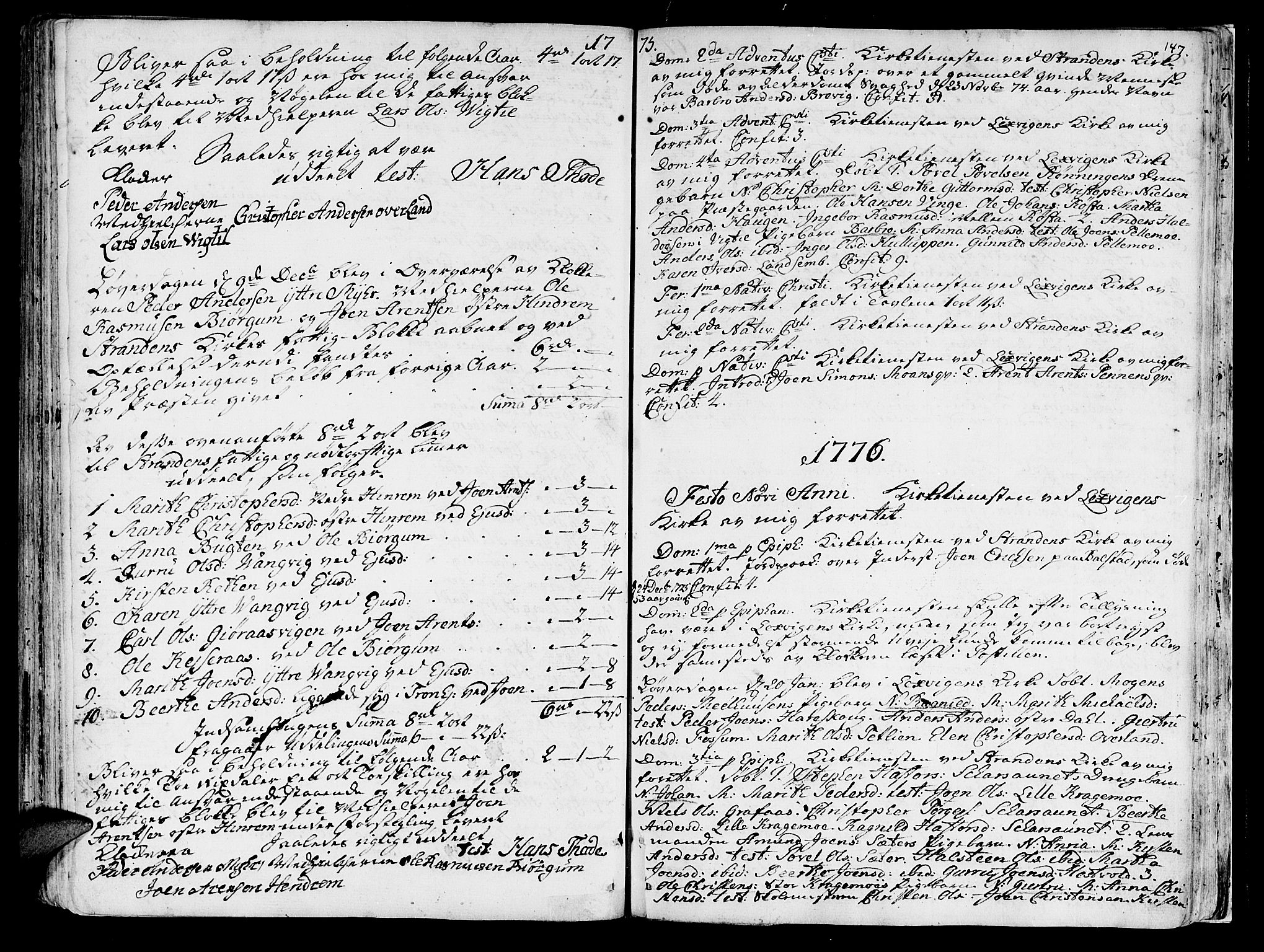 Ministerialprotokoller, klokkerbøker og fødselsregistre - Nord-Trøndelag, SAT/A-1458/701/L0003: Parish register (official) no. 701A03, 1751-1783, p. 147