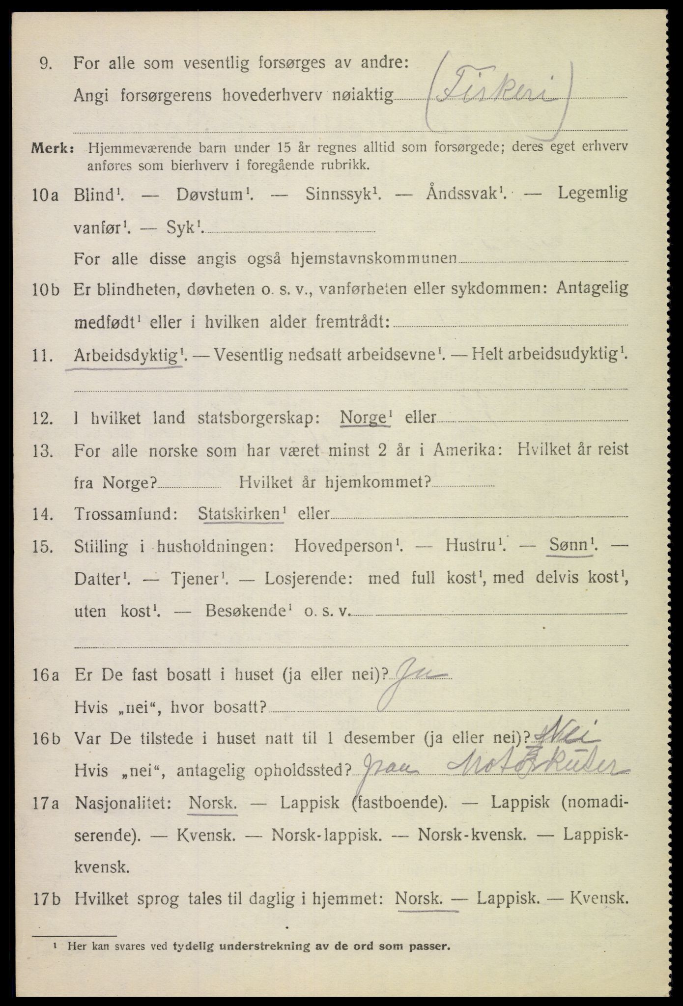 SAT, 1920 census for Hadsel, 1920, p. 8175