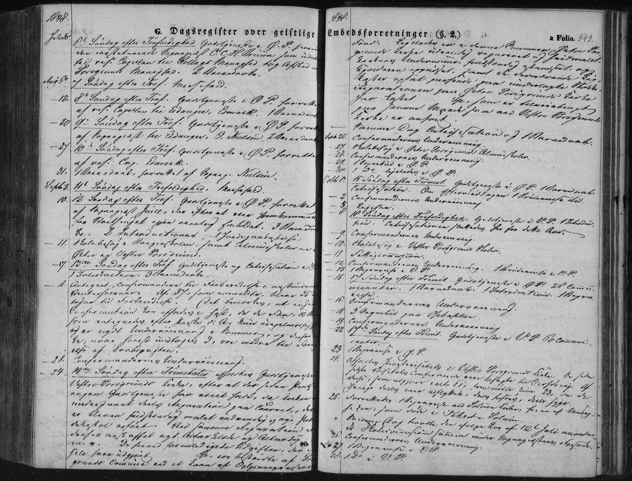 Porsgrunn kirkebøker , SAKO/A-104/F/Fa/L0006: Parish register (official) no. 6, 1841-1857, p. 543