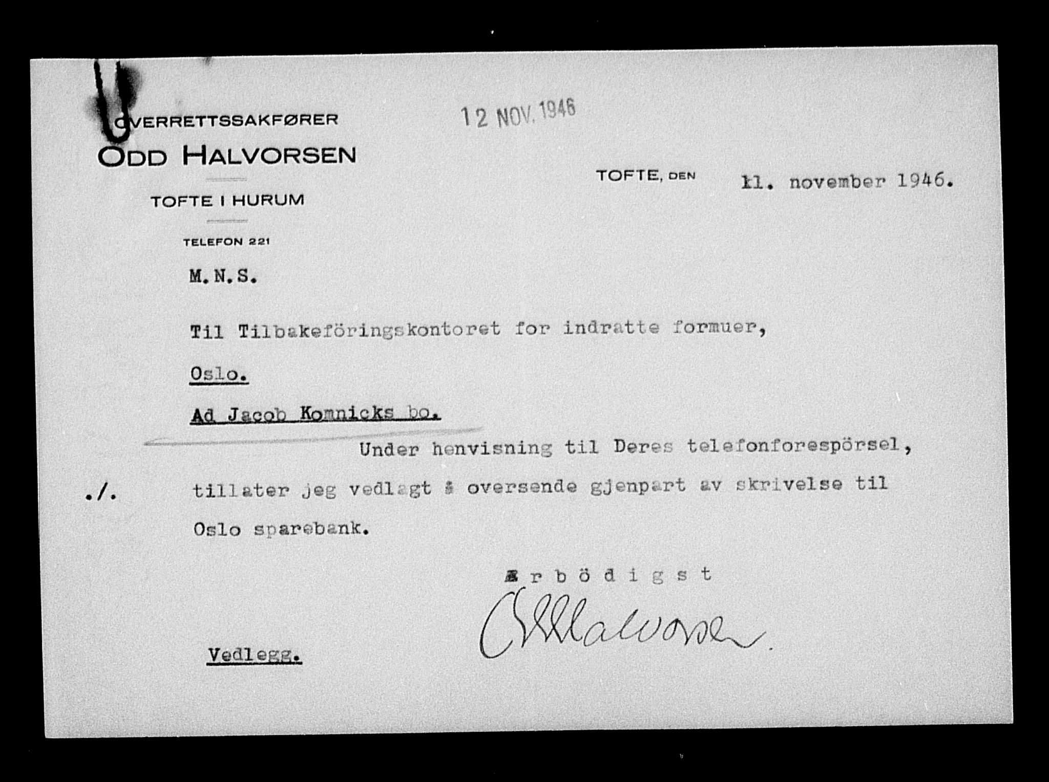 Justisdepartementet, Tilbakeføringskontoret for inndratte formuer, AV/RA-S-1564/H/Hc/Hcd/L1002: --, 1945-1947, p. 86