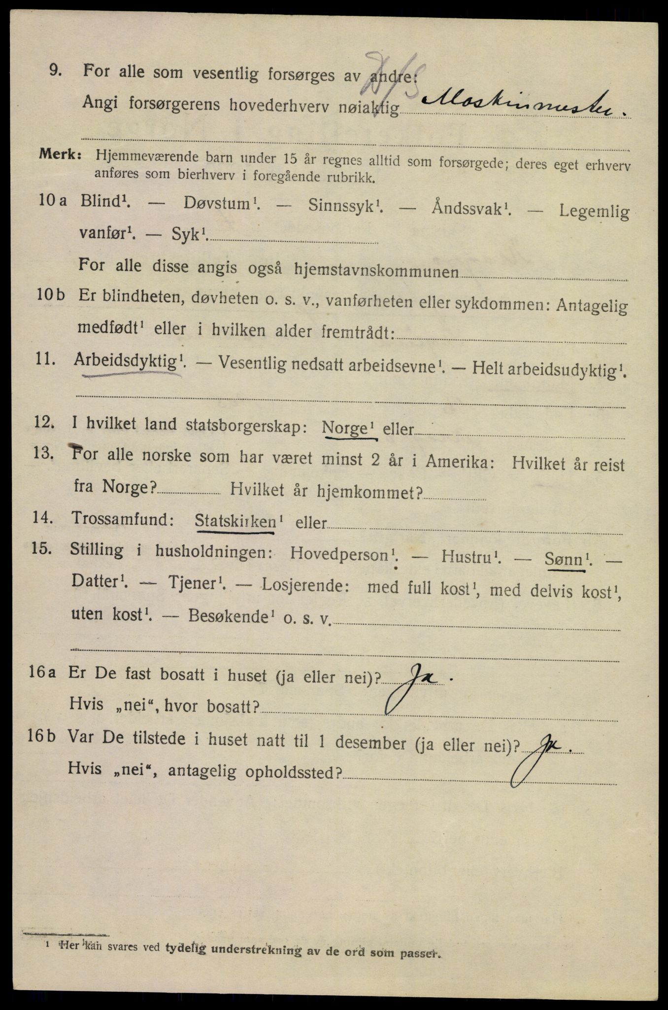 SAKO, 1920 census for Kragerø, 1920, p. 5318