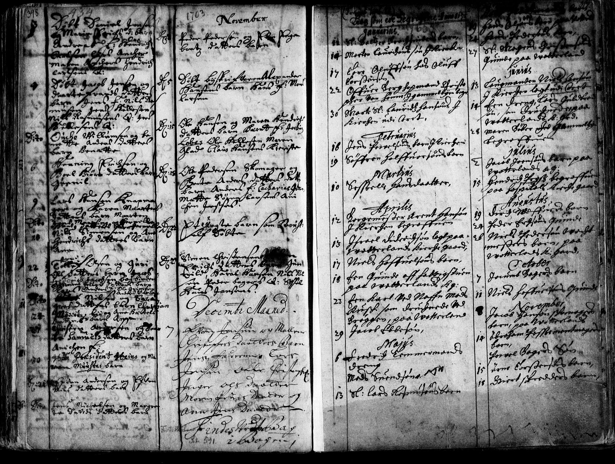 Oslo domkirke Kirkebøker, SAO/A-10752/F/Fa/L0001: Parish register (official) no. 1, 1648-1704, p. 398-399