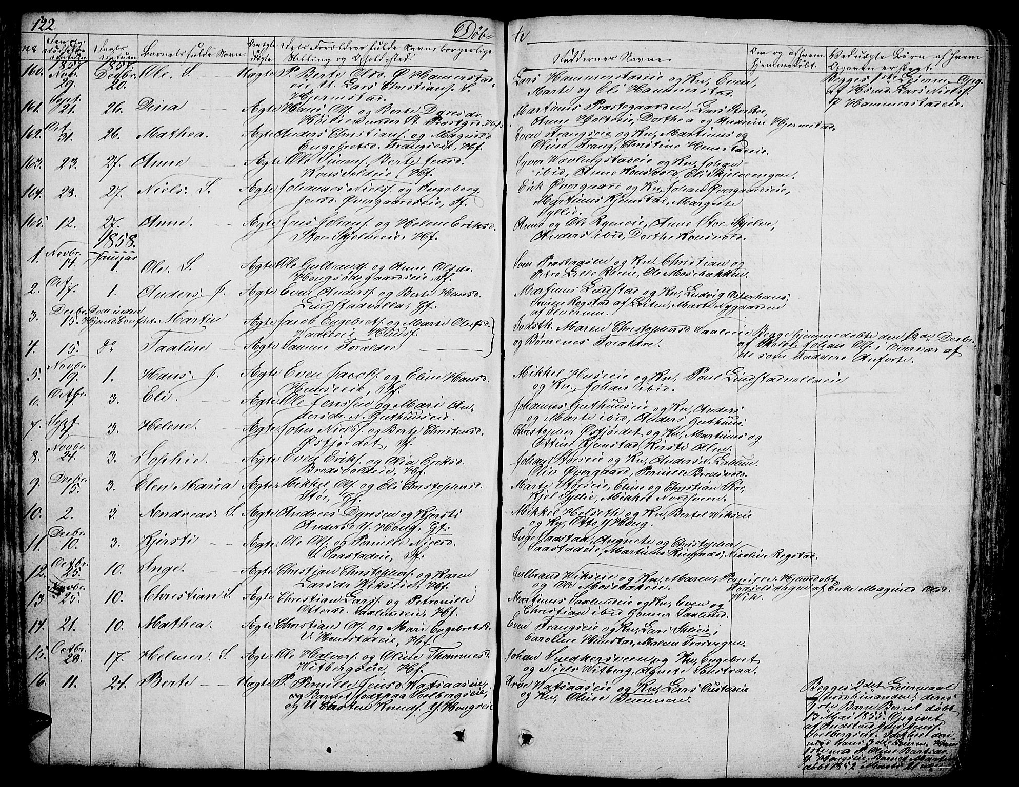 Stange prestekontor, SAH/PREST-002/L/L0003: Parish register (copy) no. 3, 1840-1864, p. 122