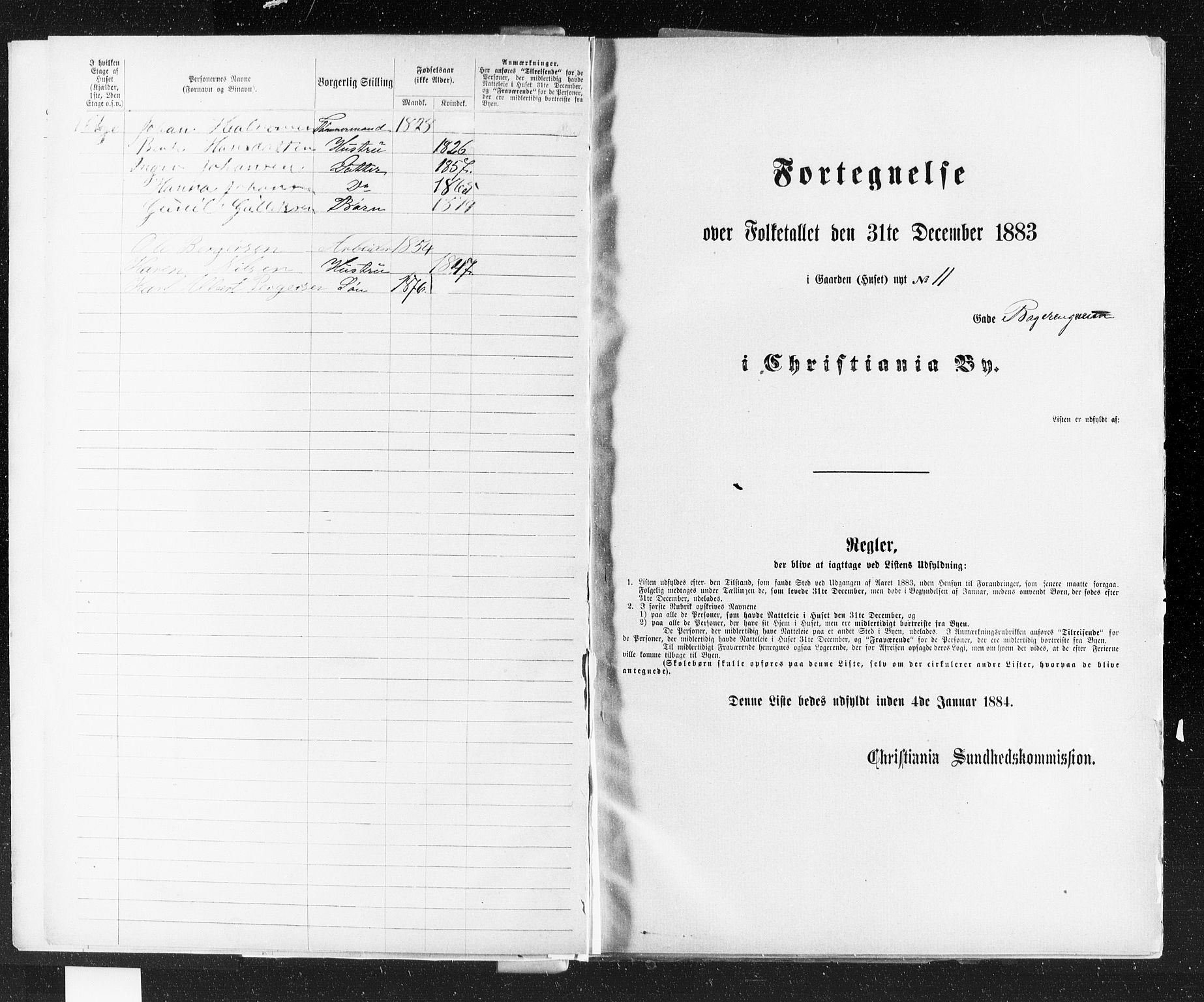 OBA, Municipal Census 1883 for Kristiania, 1883, p. 266