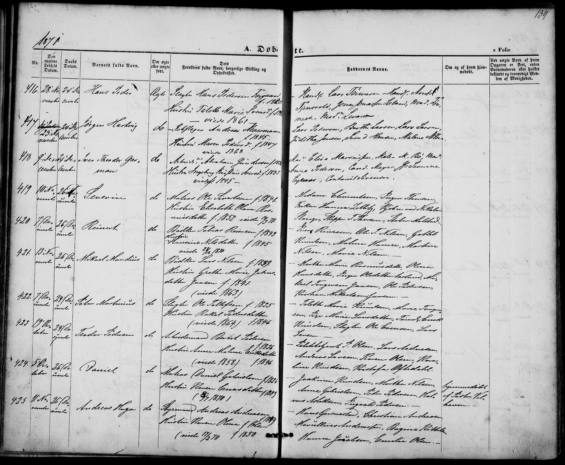 St. Petri sokneprestkontor, AV/SAST-A-101813/001/30/30BA/L0008: Parish register (official) no. A 8, 1868-1876, p. 139