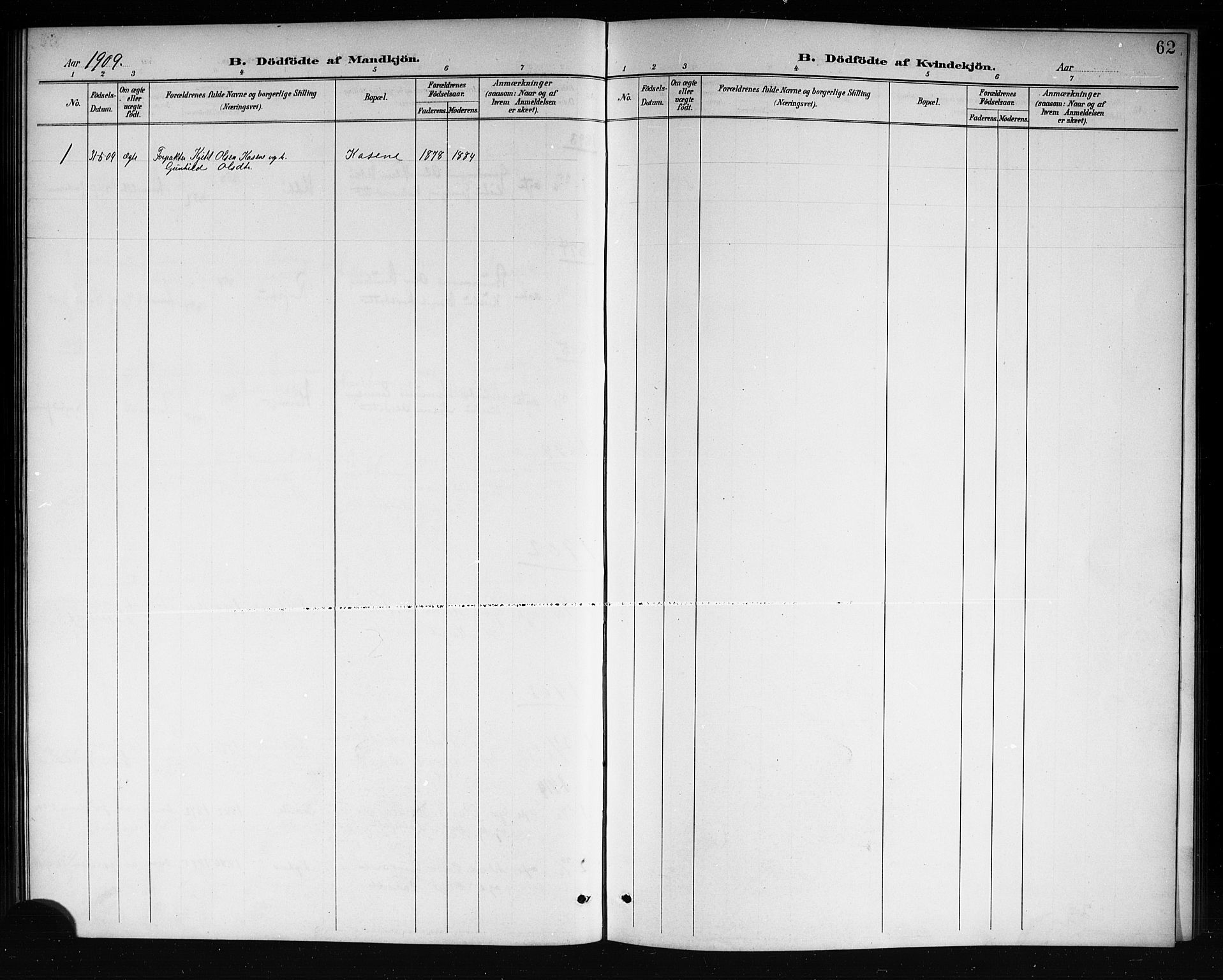 Mo kirkebøker, SAKO/A-286/G/Ga/L0002: Parish register (copy) no. I 2, 1892-1914, p. 62