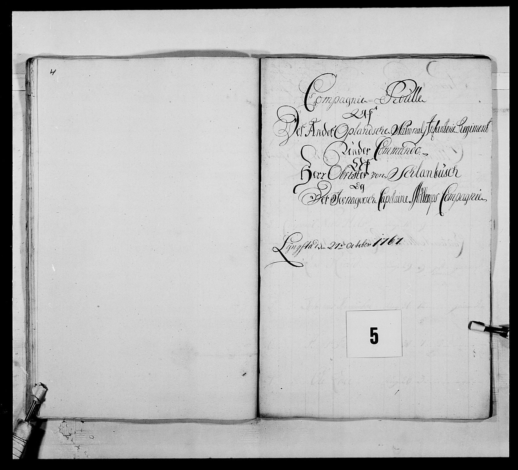 Kommanderende general (KG I) med Det norske krigsdirektorium, RA/EA-5419/E/Ea/L0507: 2. Opplandske regiment, 1766-1767, p. 70