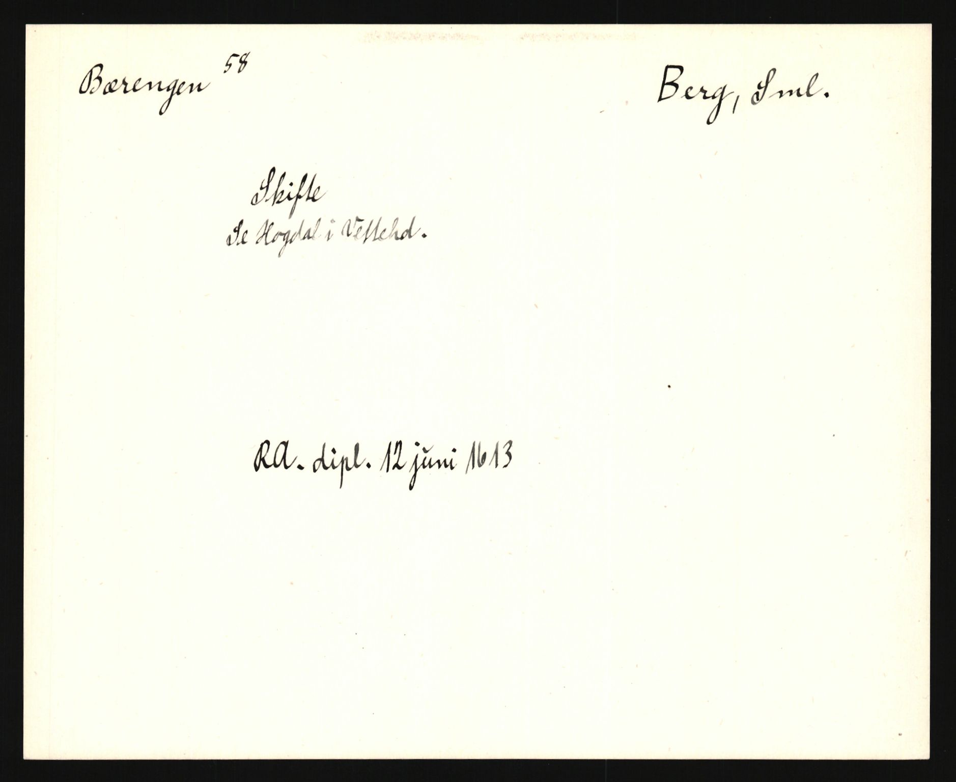 Riksarkivets diplomsamling, AV/RA-EA-5965/F35/F35e/L0002: Registreringssedler Østfold 2, 1300-1900, p. 609