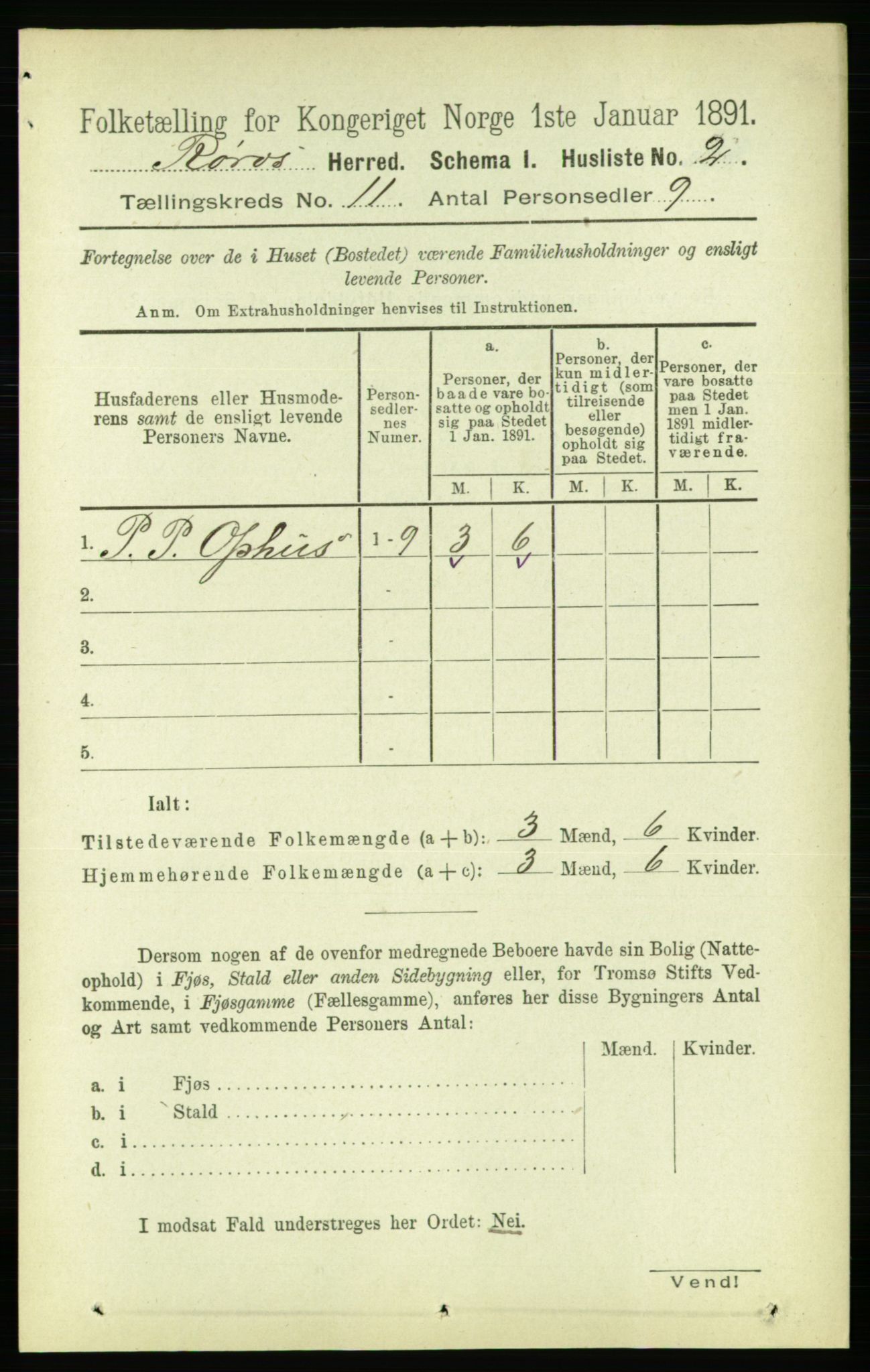 RA, 1891 census for 1640 Røros, 1891, p. 2208