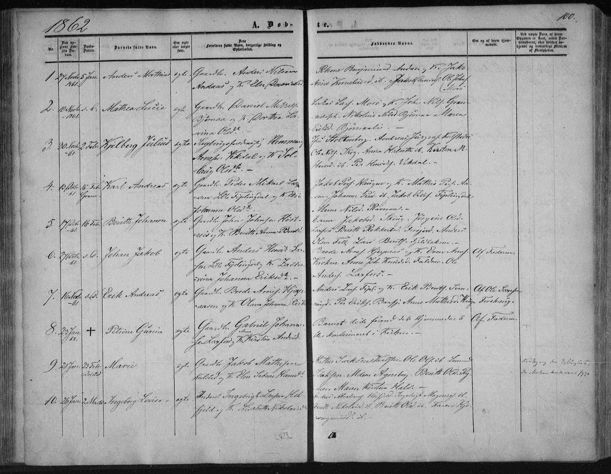 Ministerialprotokoller, klokkerbøker og fødselsregistre - Nordland, AV/SAT-A-1459/820/L0293: Parish register (official) no. 820A14, 1855-1865, p. 100