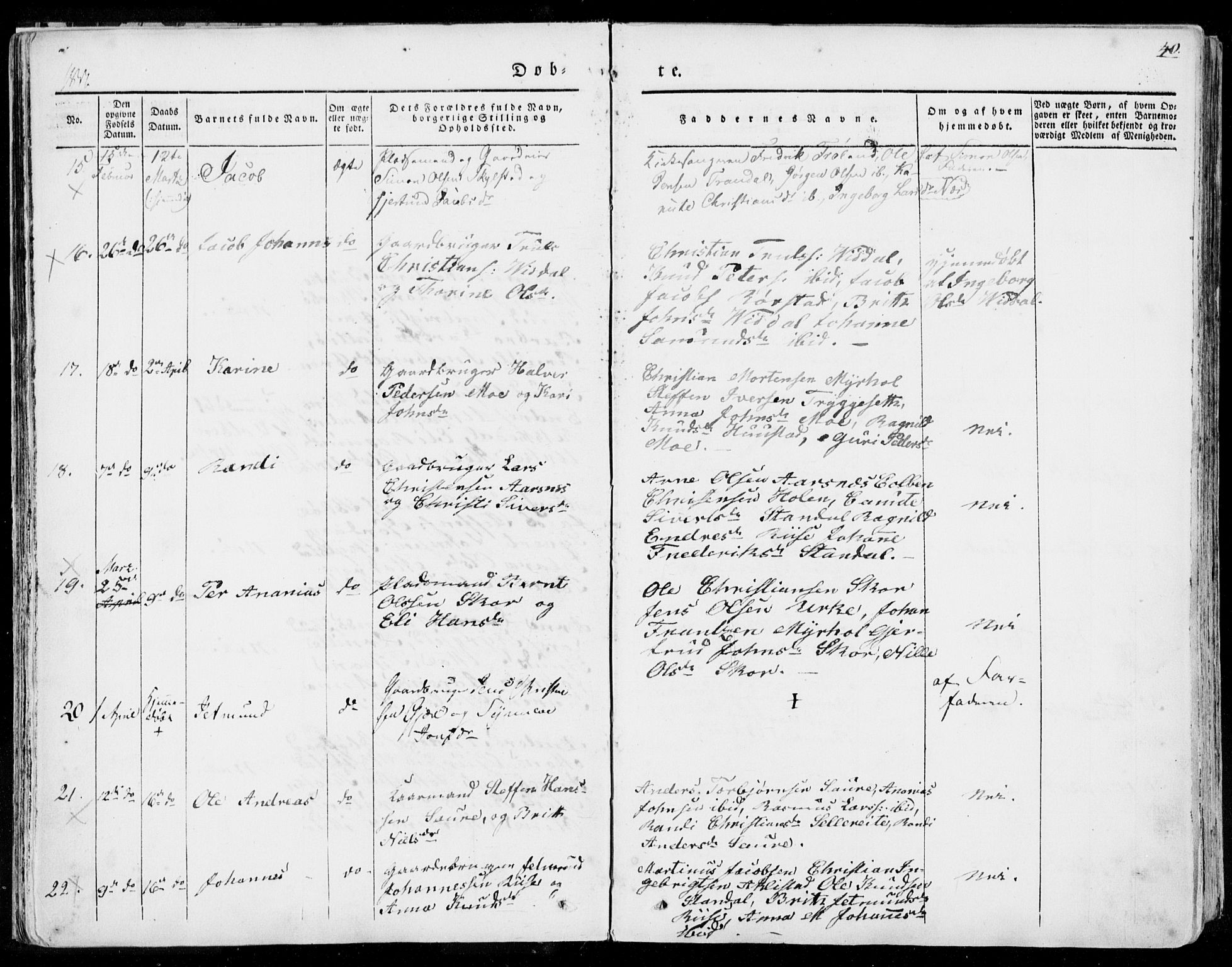 Ministerialprotokoller, klokkerbøker og fødselsregistre - Møre og Romsdal, AV/SAT-A-1454/515/L0208: Parish register (official) no. 515A04, 1830-1846, p. 40