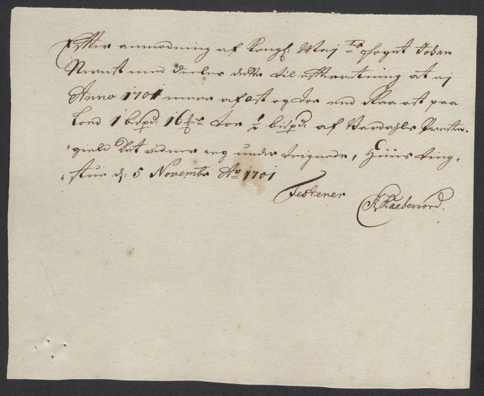 Rentekammeret inntil 1814, Reviderte regnskaper, Fogderegnskap, RA/EA-4092/R18/L1299: Fogderegnskap Hadeland, Toten og Valdres, 1701, p. 300