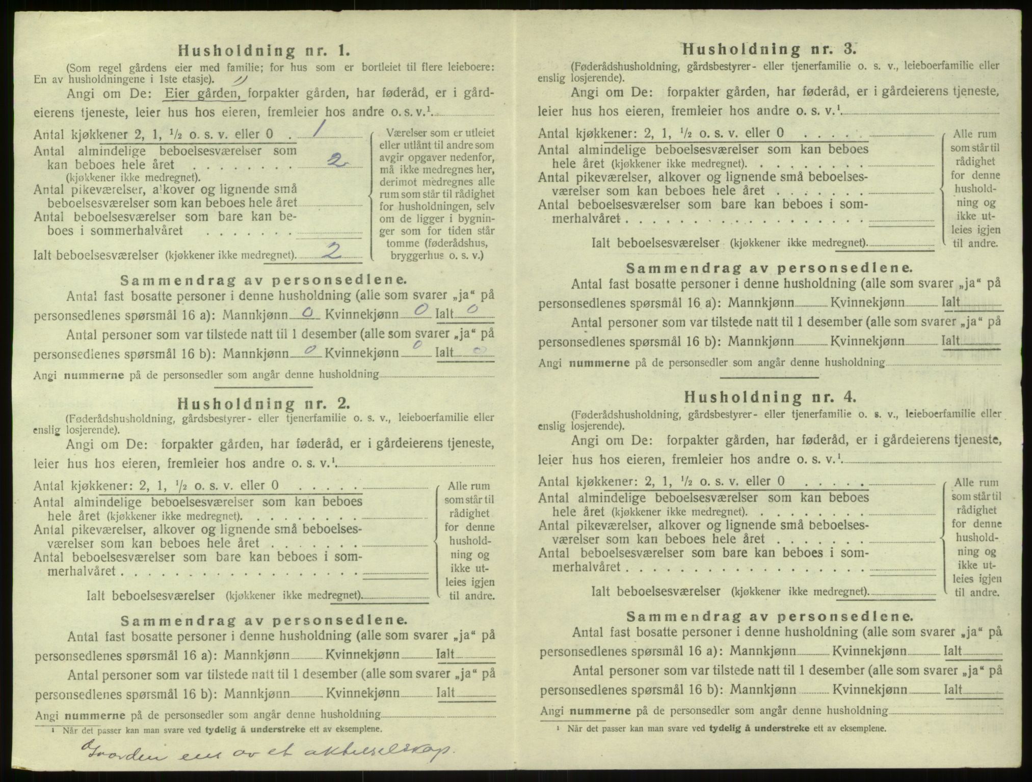 SAB, 1920 census for Modalen, 1920, p. 48