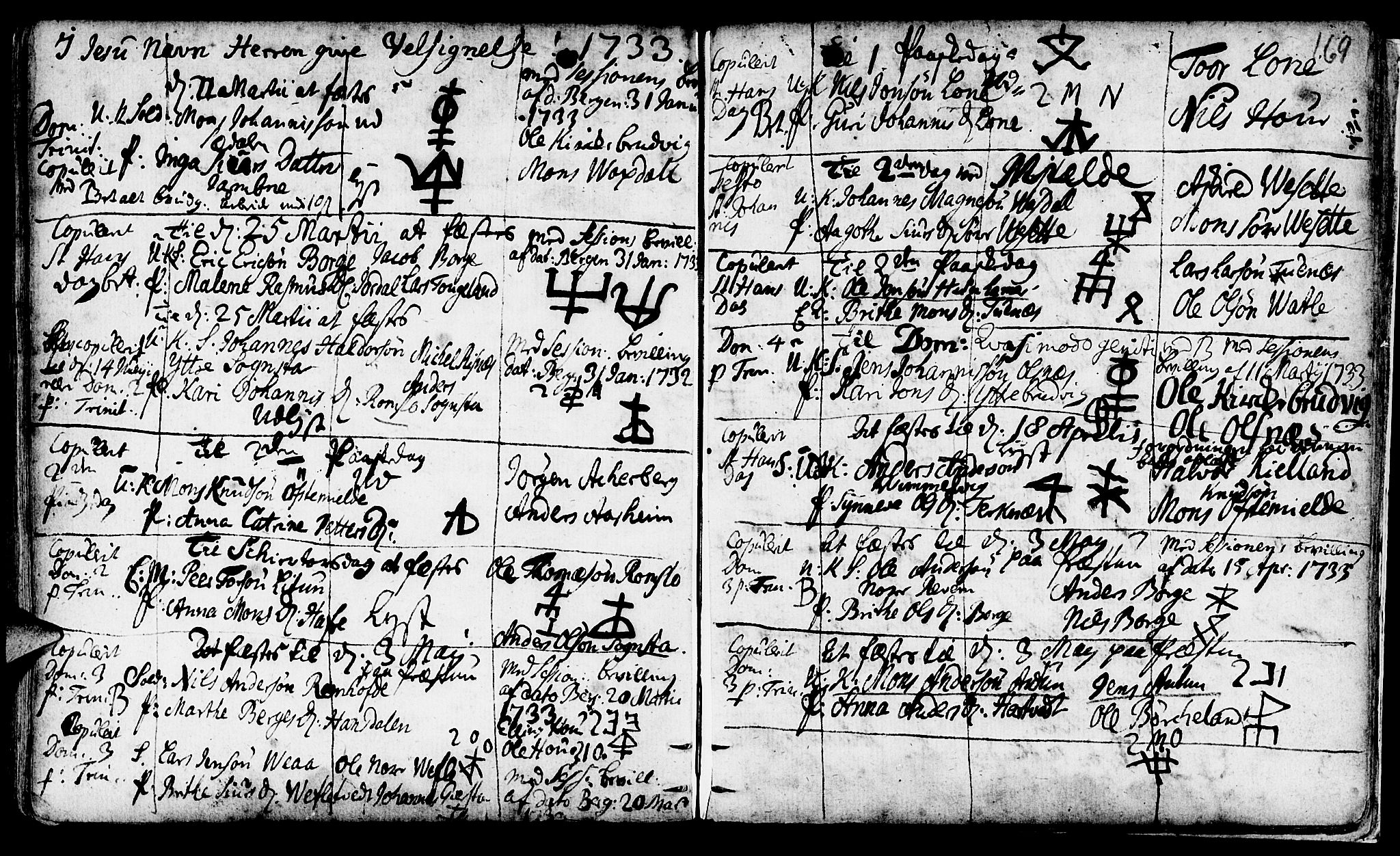 Haus sokneprestembete, SAB/A-75601/H/Haa: Parish register (official) no. A 4, 1723-1733, p. 169