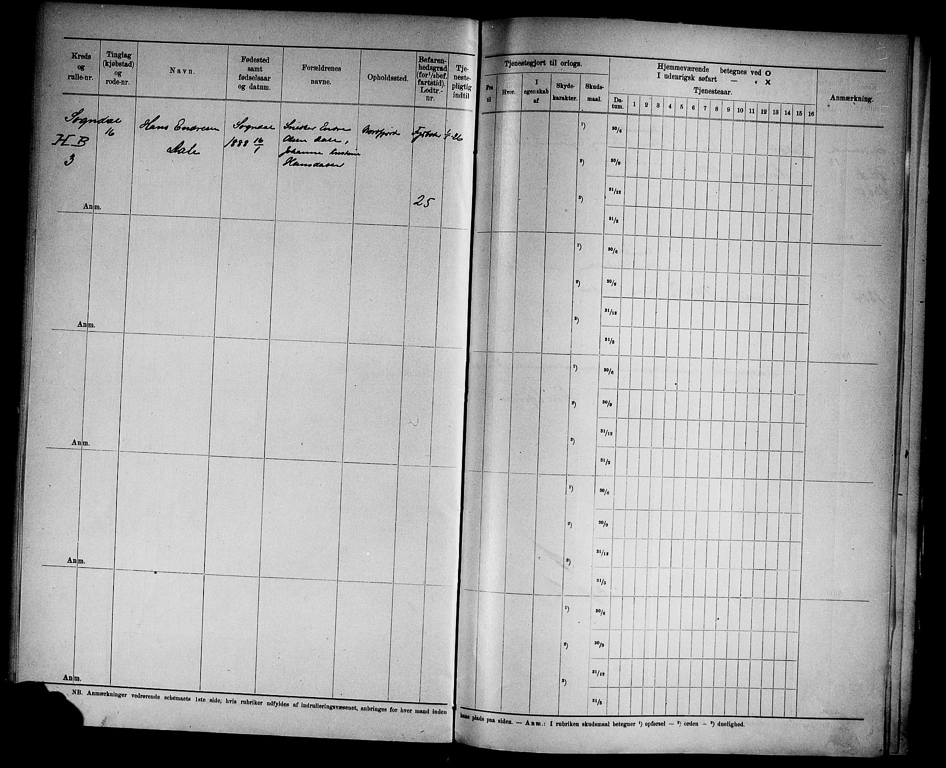 Kristiansand mønstringskrets, AV/SAK-2031-0015/F/Fd/L0012: Rulle sjøvernepliktige, C-12, 1910, p. 16