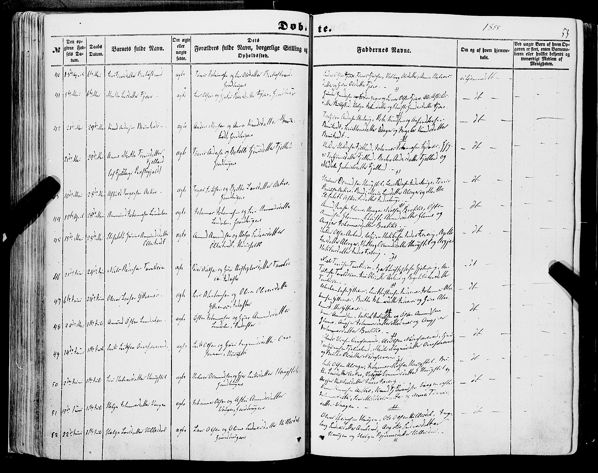 Skånevik sokneprestembete, SAB/A-77801/H/Haa: Parish register (official) no. A 5I, 1848-1869, p. 53