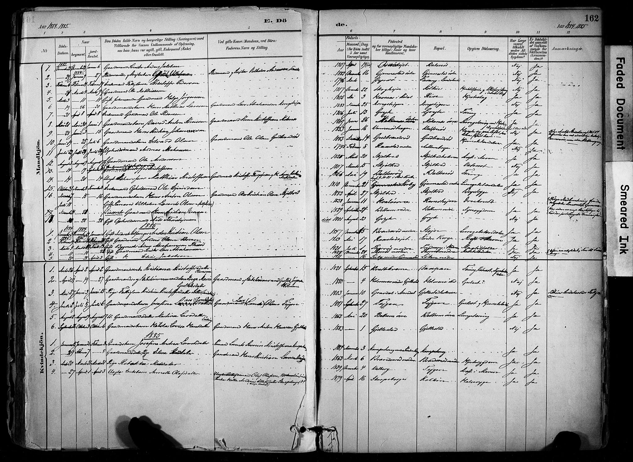 Stokke kirkebøker, SAKO/A-320/F/Fb/L0001: Parish register (official) no. II 1, 1884-1910, p. 162
