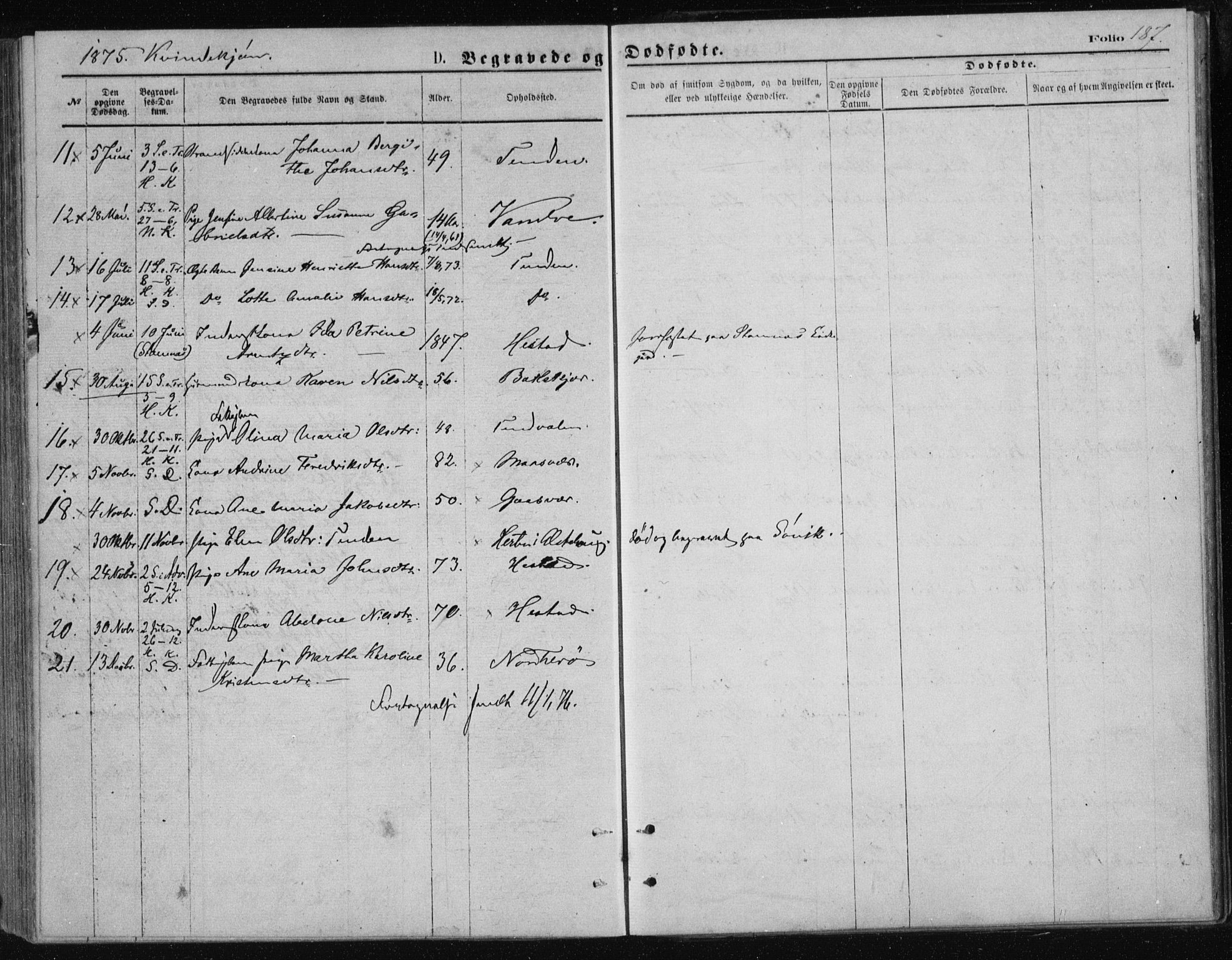 Ministerialprotokoller, klokkerbøker og fødselsregistre - Nordland, AV/SAT-A-1459/834/L0506: Parish register (official) no. 834A04, 1872-1878, p. 187