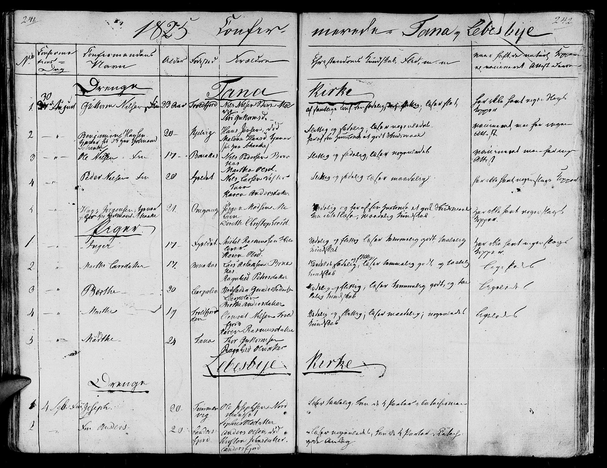 Lebesby sokneprestkontor, SATØ/S-1353/H/Ha/L0002kirke: Parish register (official) no. 2, 1816-1833, p. 241-242