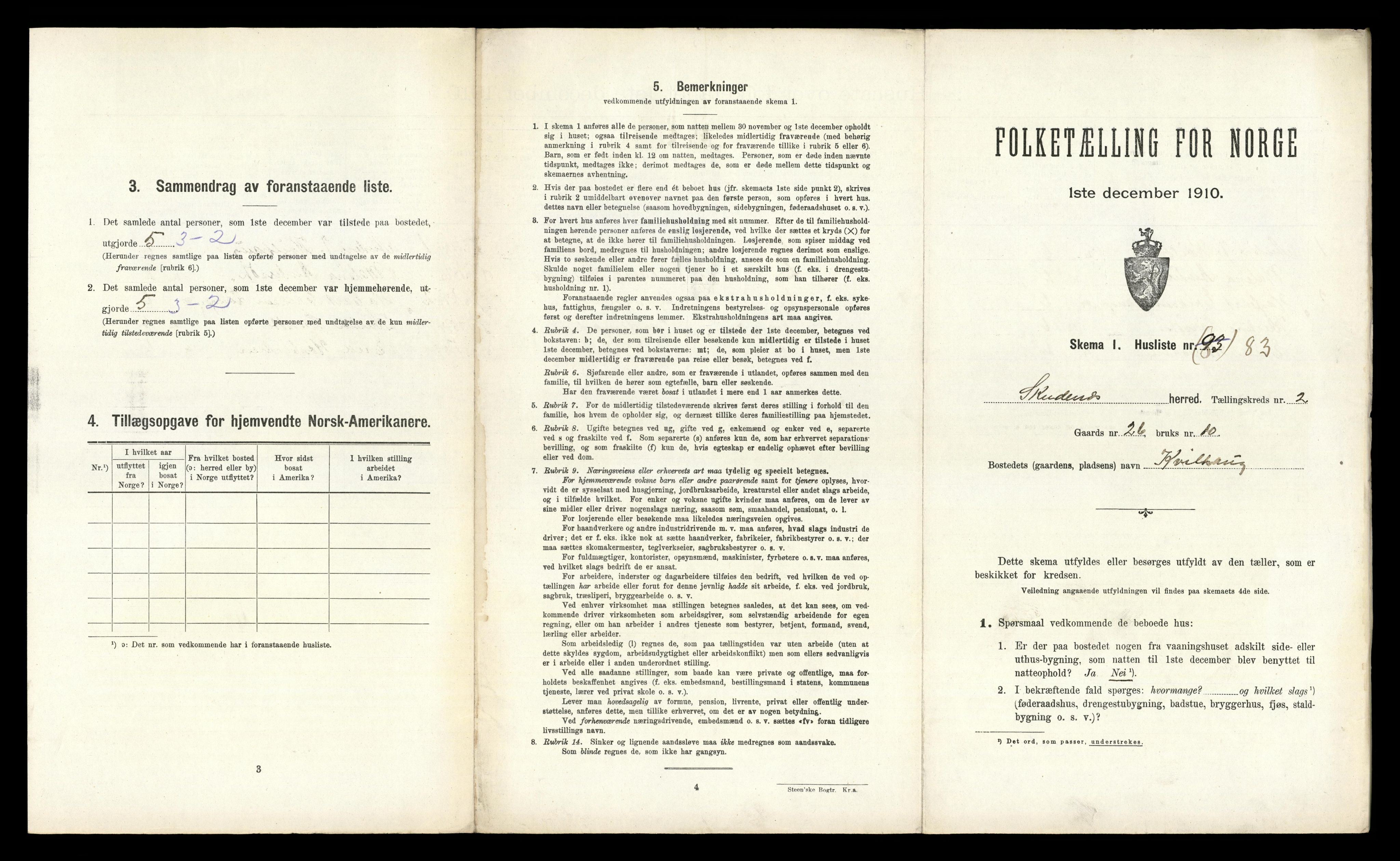 RA, 1910 census for Skudenes, 1910, p. 377