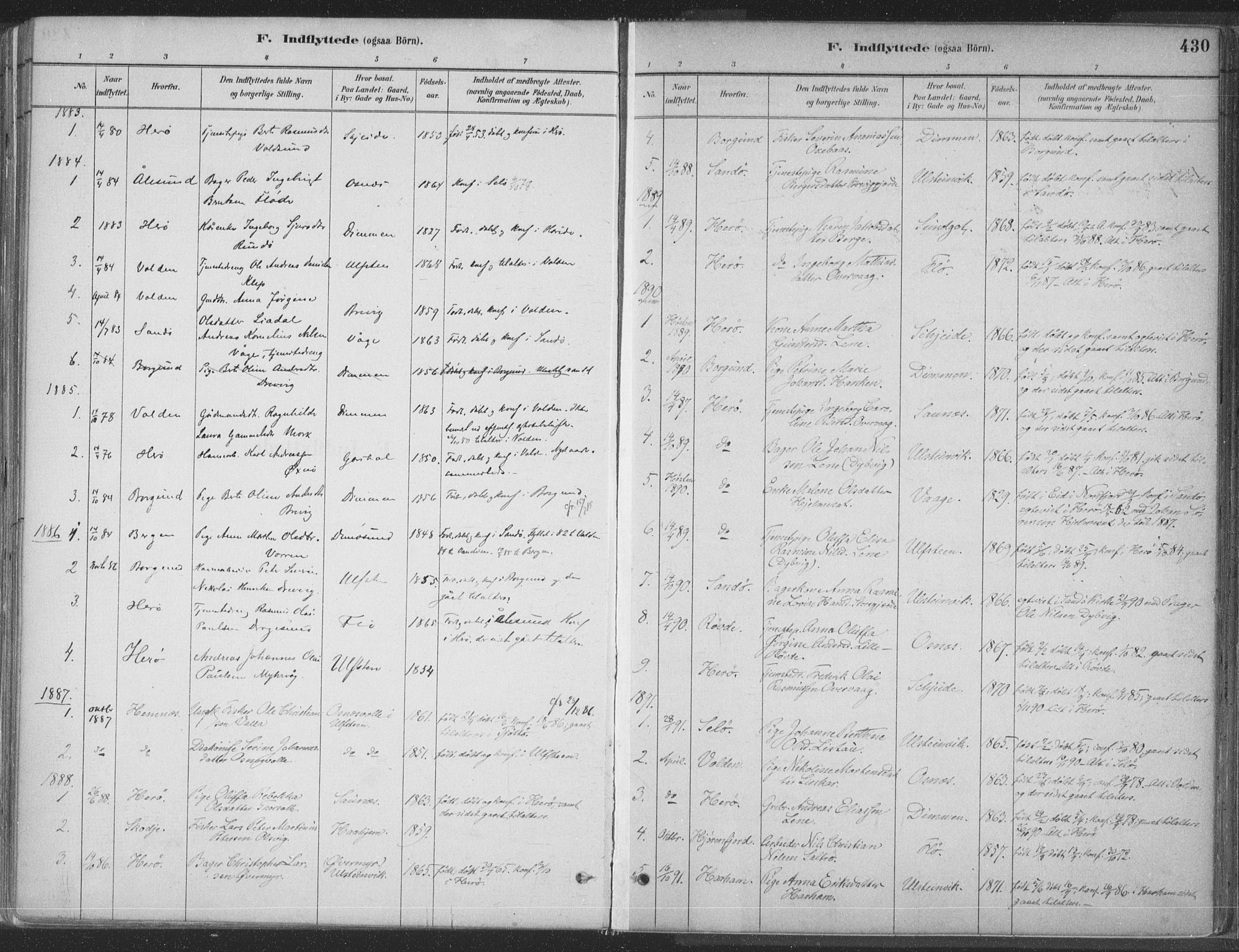 Ministerialprotokoller, klokkerbøker og fødselsregistre - Møre og Romsdal, SAT/A-1454/509/L0106: Parish register (official) no. 509A04, 1883-1922, p. 430