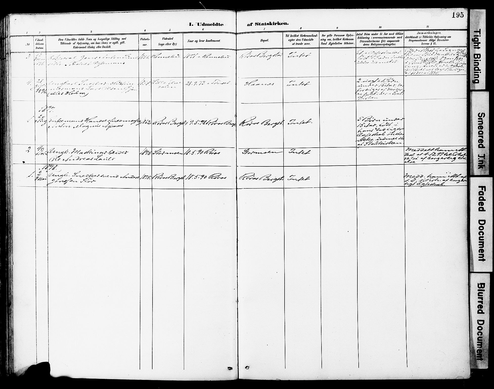 Ministerialprotokoller, klokkerbøker og fødselsregistre - Sør-Trøndelag, SAT/A-1456/681/L0935: Parish register (official) no. 681A13, 1890-1898, p. 195