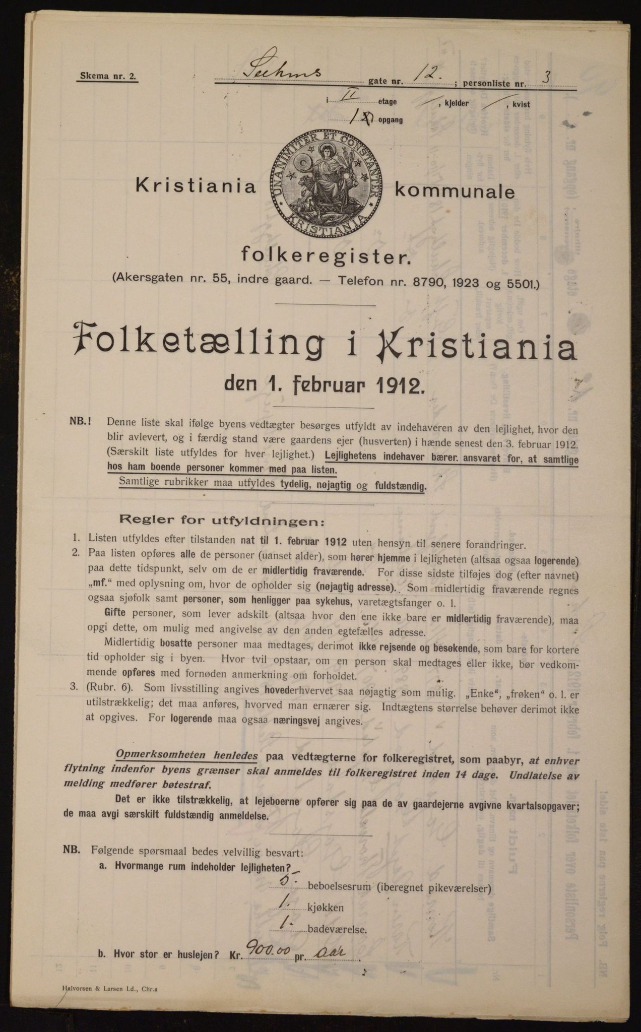 OBA, Municipal Census 1912 for Kristiania, 1912, p. 104628