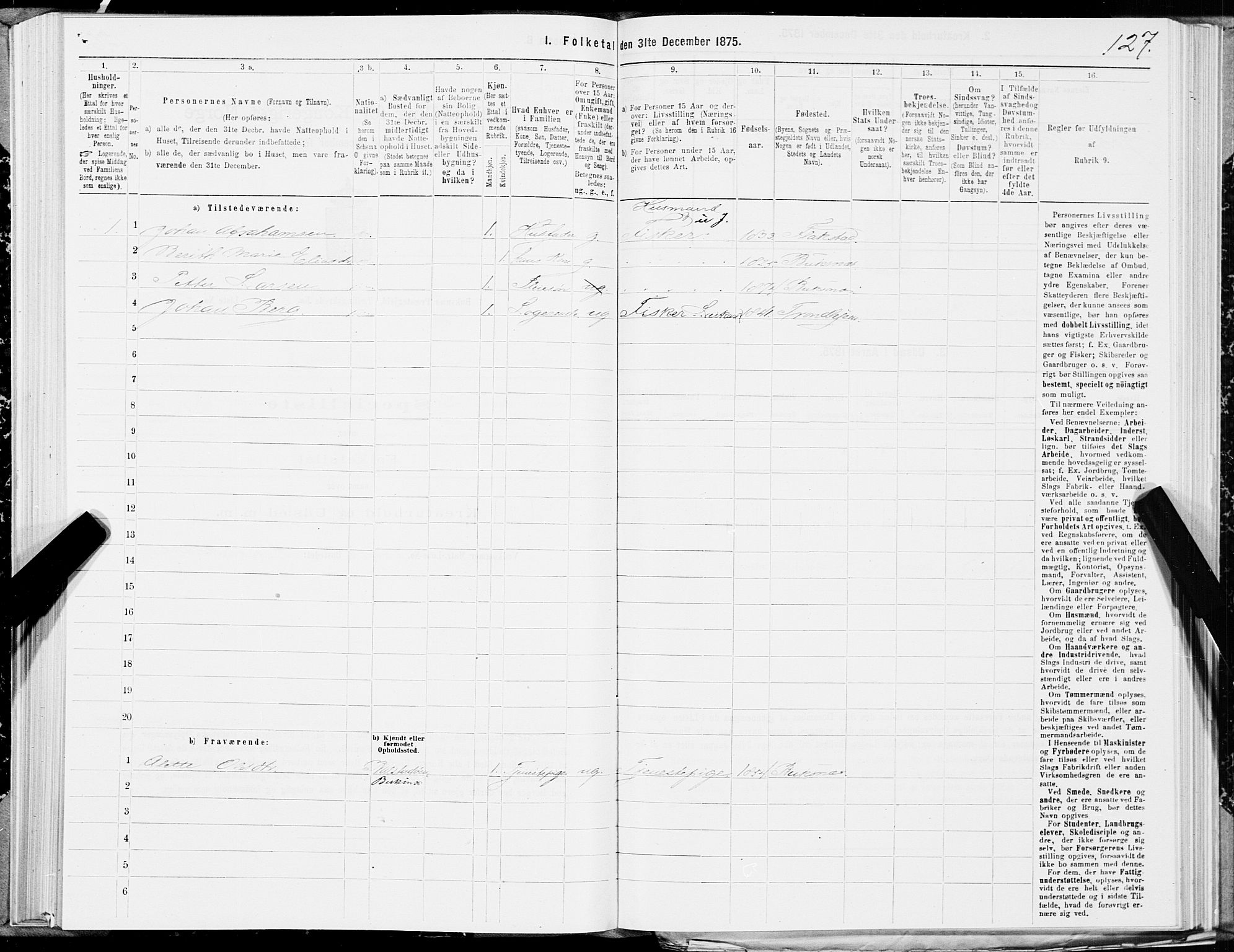 SAT, 1875 census for 1860P Buksnes, 1875, p. 1127