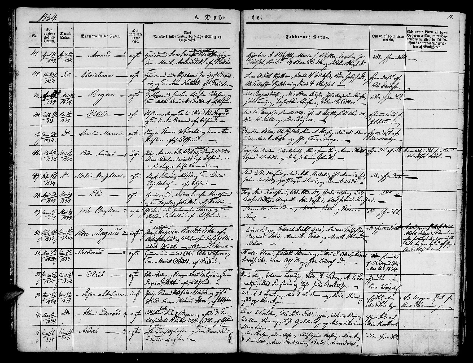 Ministerialprotokoller, klokkerbøker og fødselsregistre - Møre og Romsdal, SAT/A-1454/572/L0843: Parish register (official) no. 572A06, 1832-1842, p. 13