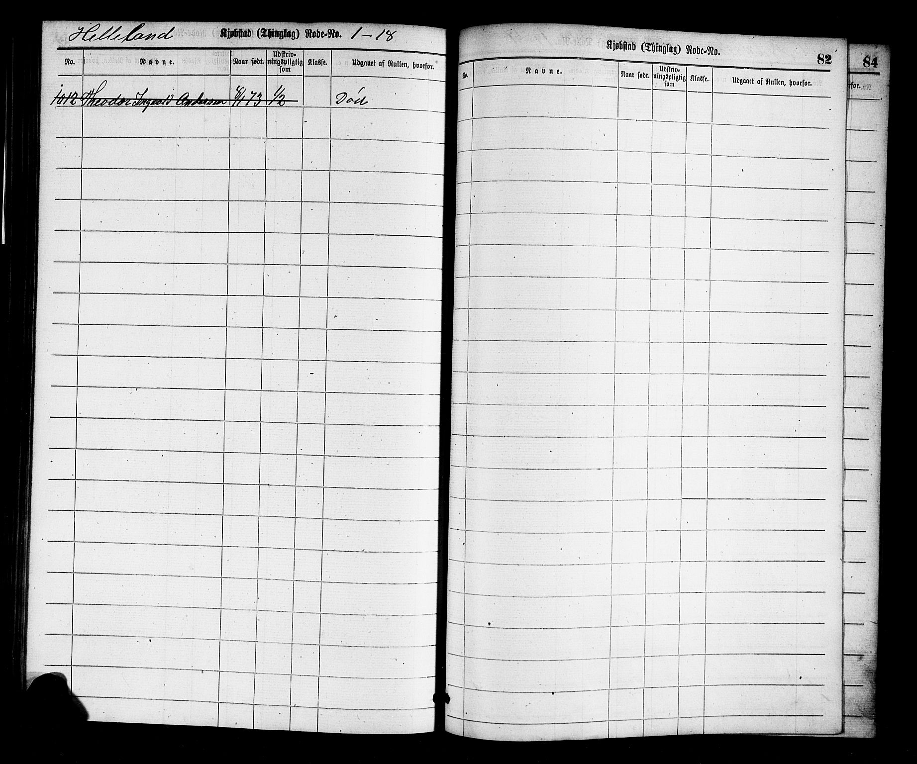 Egersund mønstringskrets, AV/SAK-2031-0019/F/Ff/L0001: Utskrivningsregisterrulle, nr som i hovedrulle, O-8, 1860-1900, p. 84