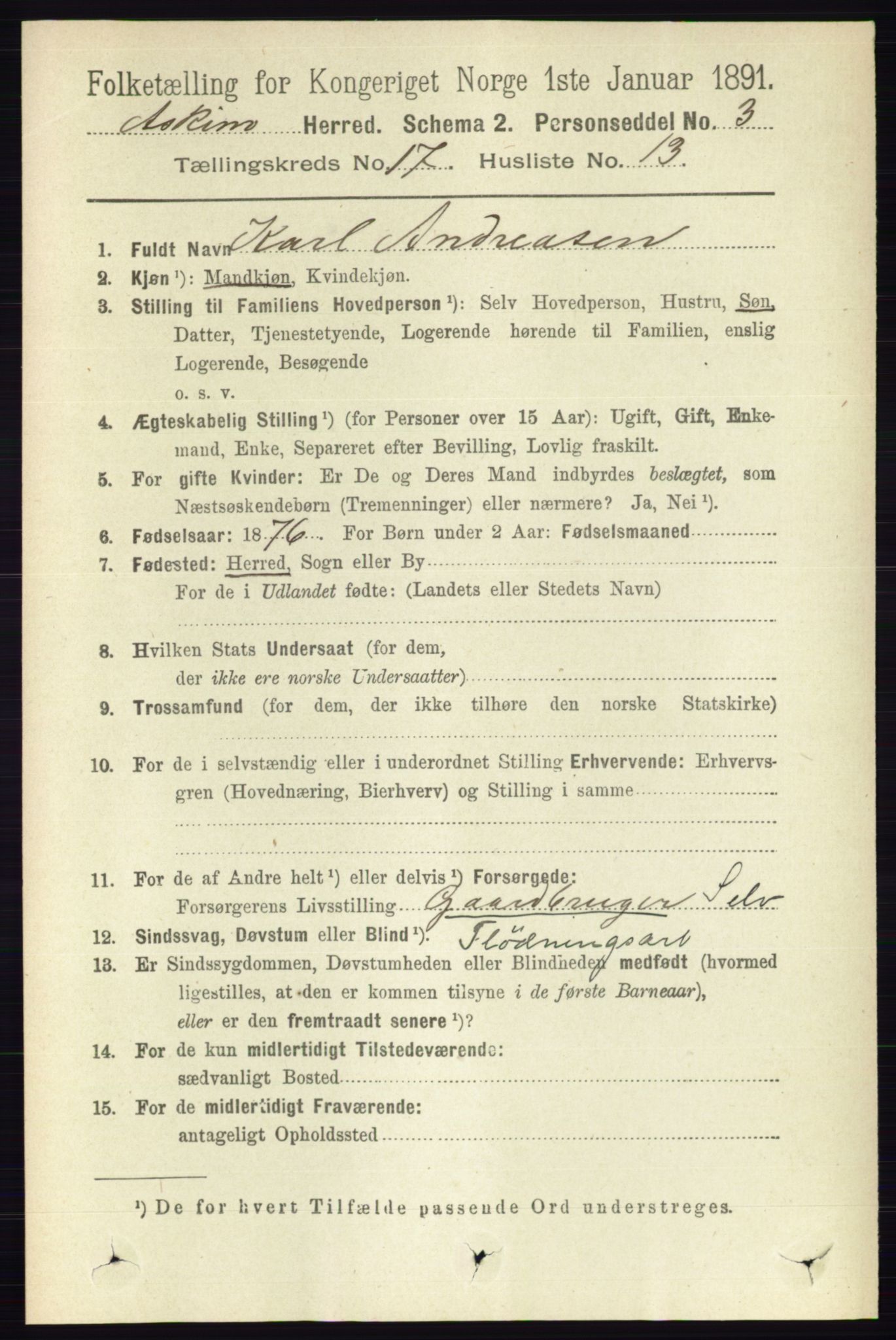 RA, 1891 census for 0124 Askim, 1891, p. 2926