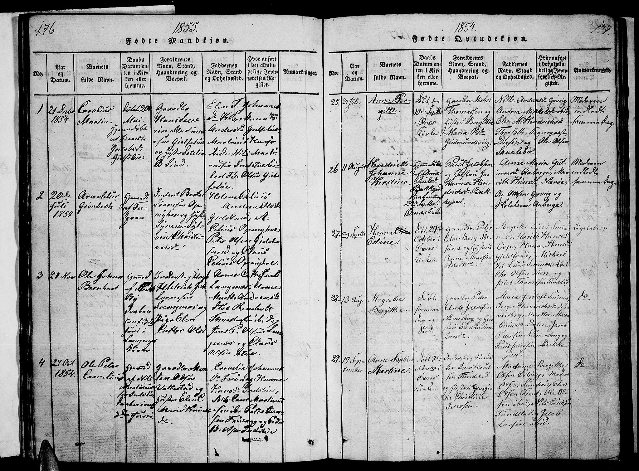 Ministerialprotokoller, klokkerbøker og fødselsregistre - Nordland, AV/SAT-A-1459/893/L1346: Parish register (copy) no. 893C01, 1820-1858, p. 176-177