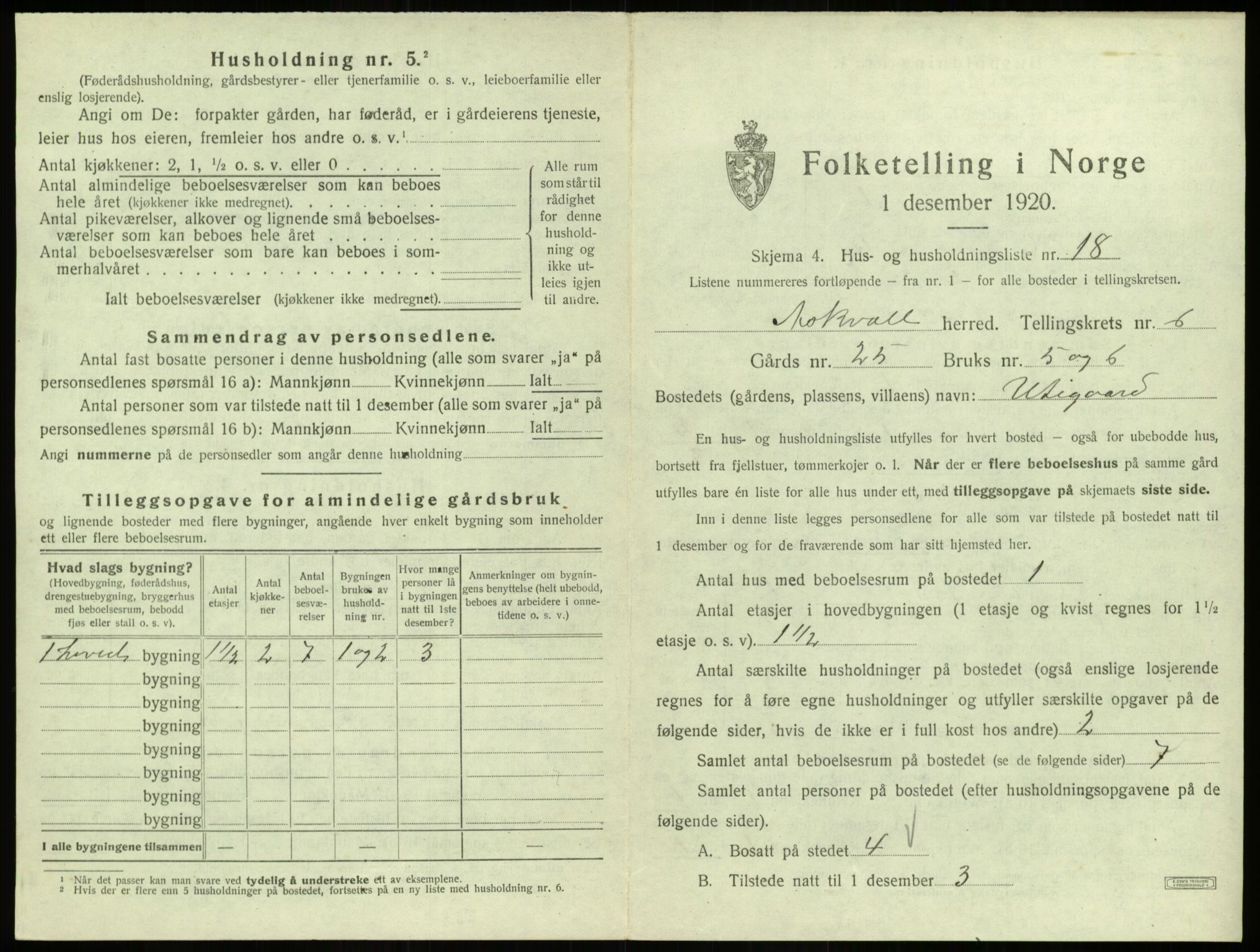 SAB, 1920 census for Askvoll, 1920, p. 358