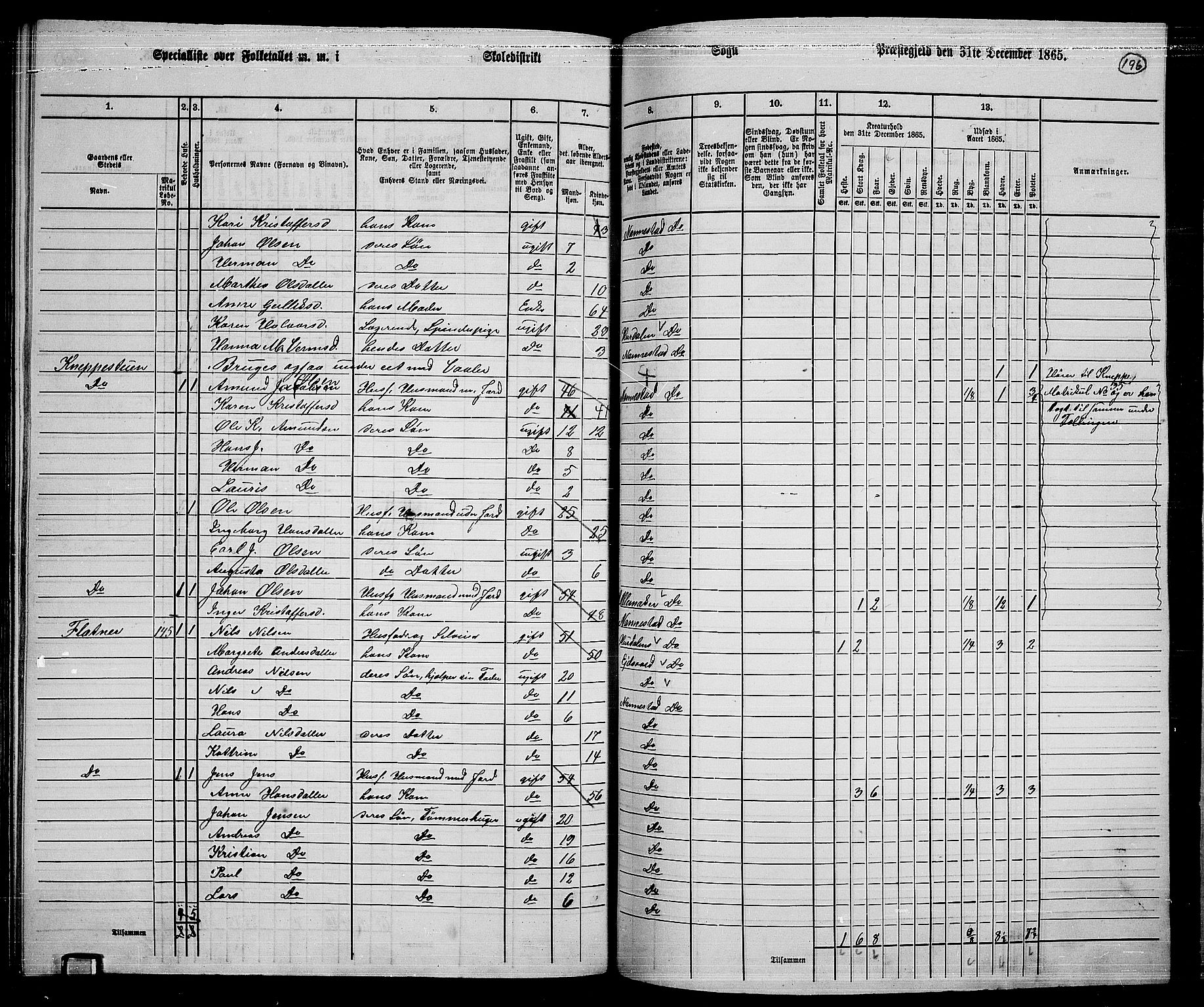 RA, 1865 census for Nannestad, 1865, p. 79