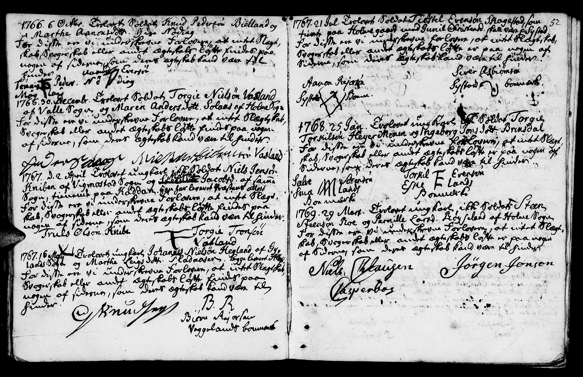 Mandal sokneprestkontor, SAK/1111-0030/F/Fa/Fab/L0001: Parish register (official) no. A 1, 1720-1793, p. 52