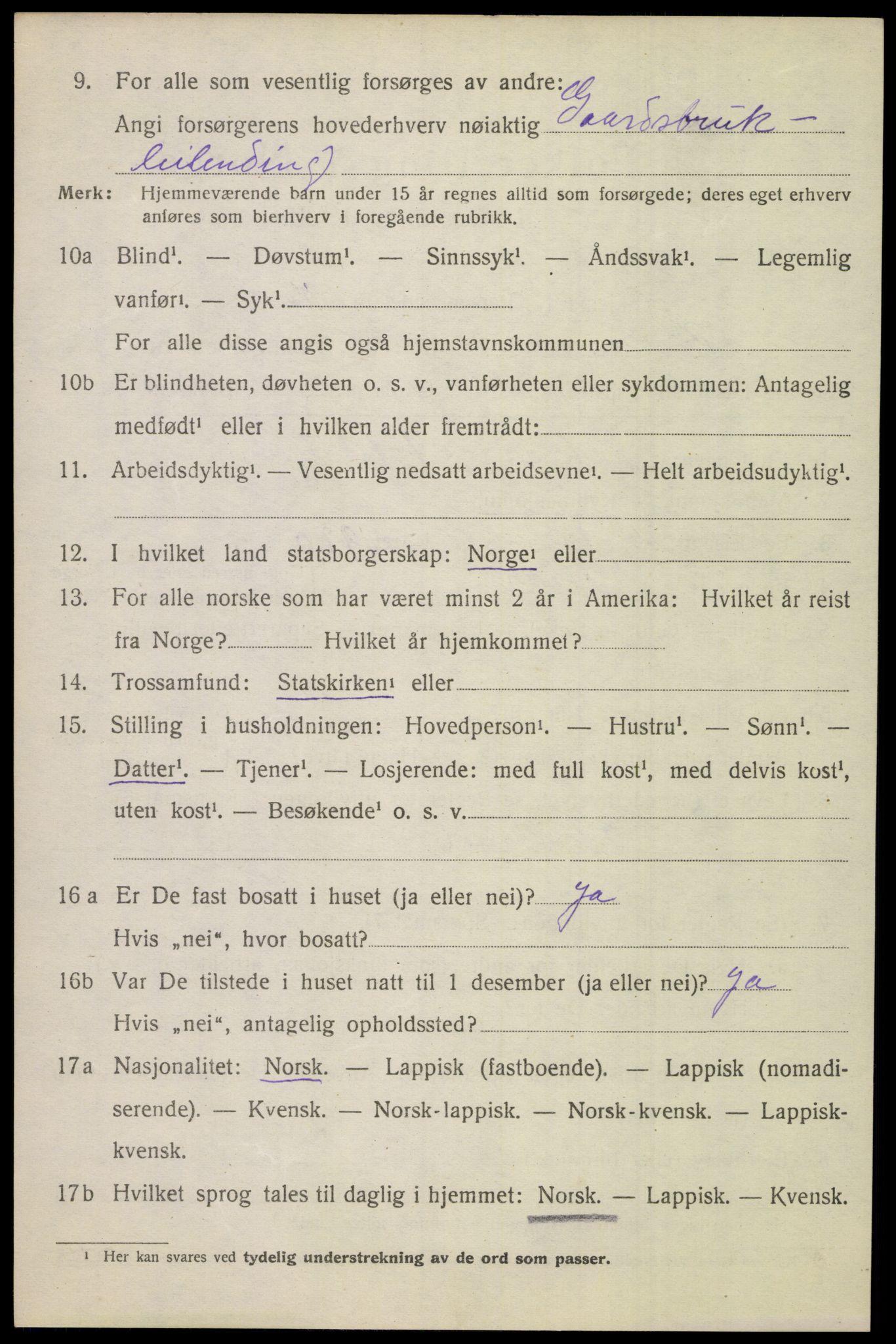 SAT, 1920 census for Beiarn, 1920, p. 4519