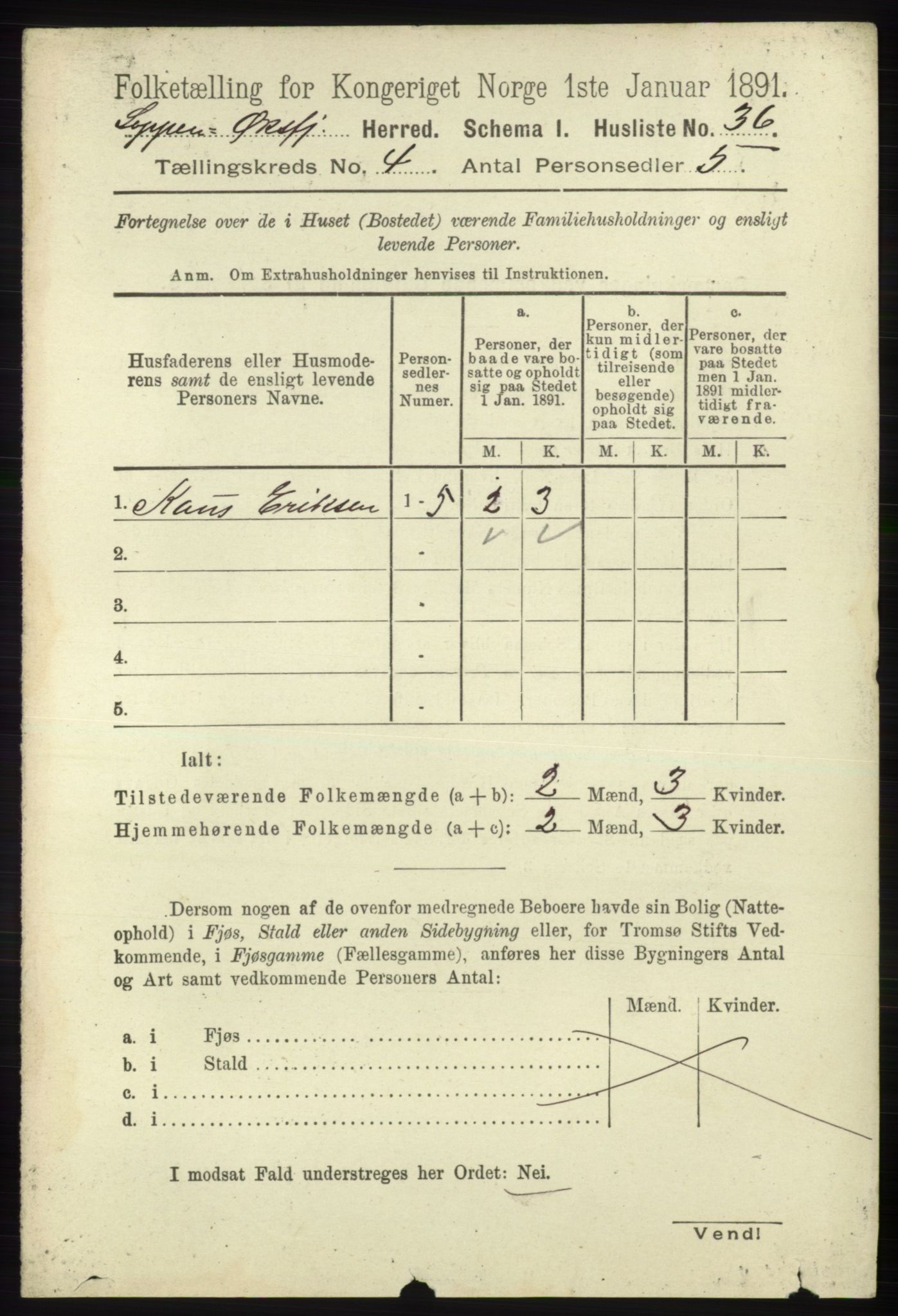 RA, 1891 census for 2014 Loppa, 1891, p. 852