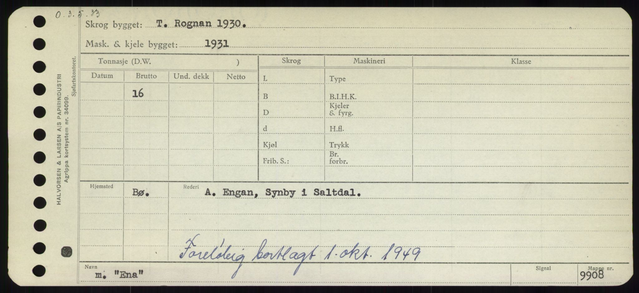 Sjøfartsdirektoratet med forløpere, Skipsmålingen, RA/S-1627/H/Hd/L0009: Fartøy, E, p. 407