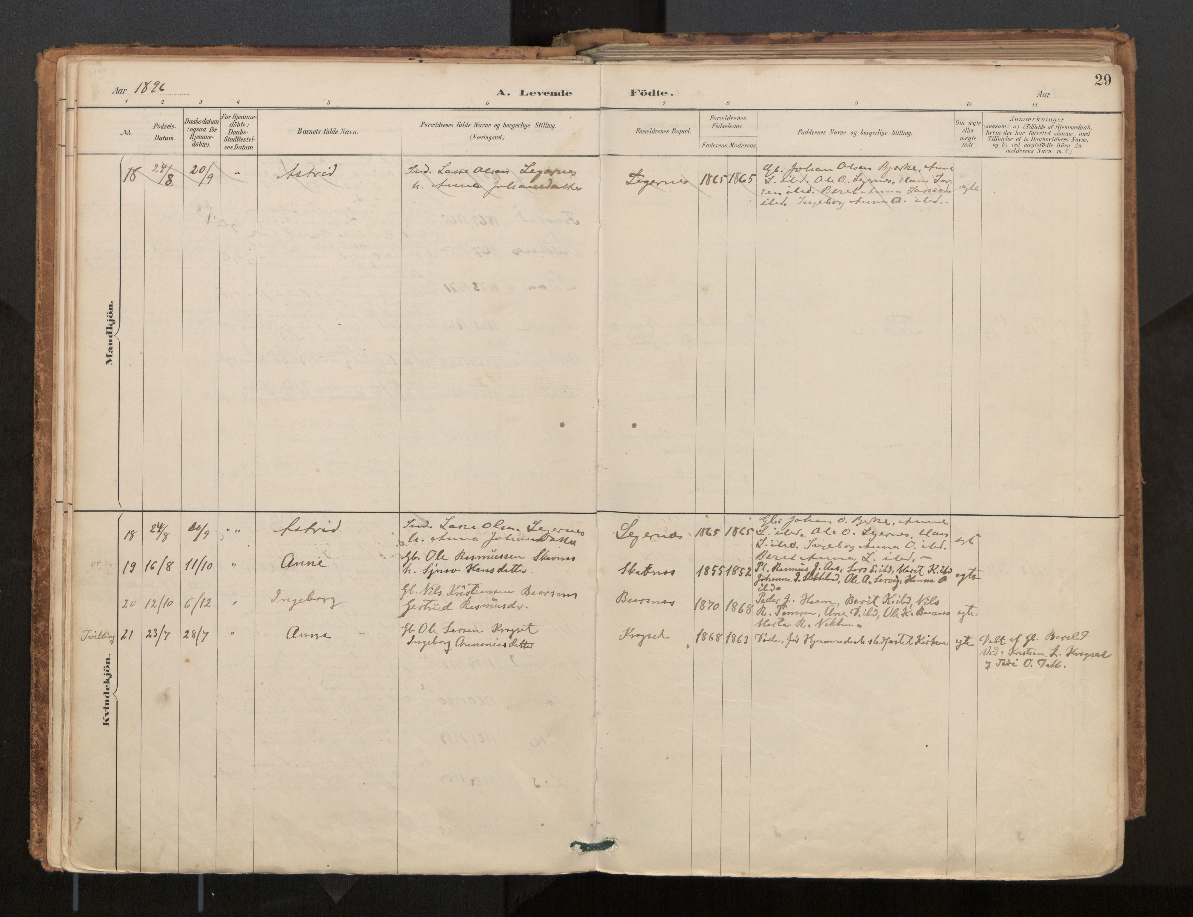 Ministerialprotokoller, klokkerbøker og fødselsregistre - Møre og Romsdal, AV/SAT-A-1454/539/L0531: Parish register (official) no. 539A04, 1887-1913, p. 29